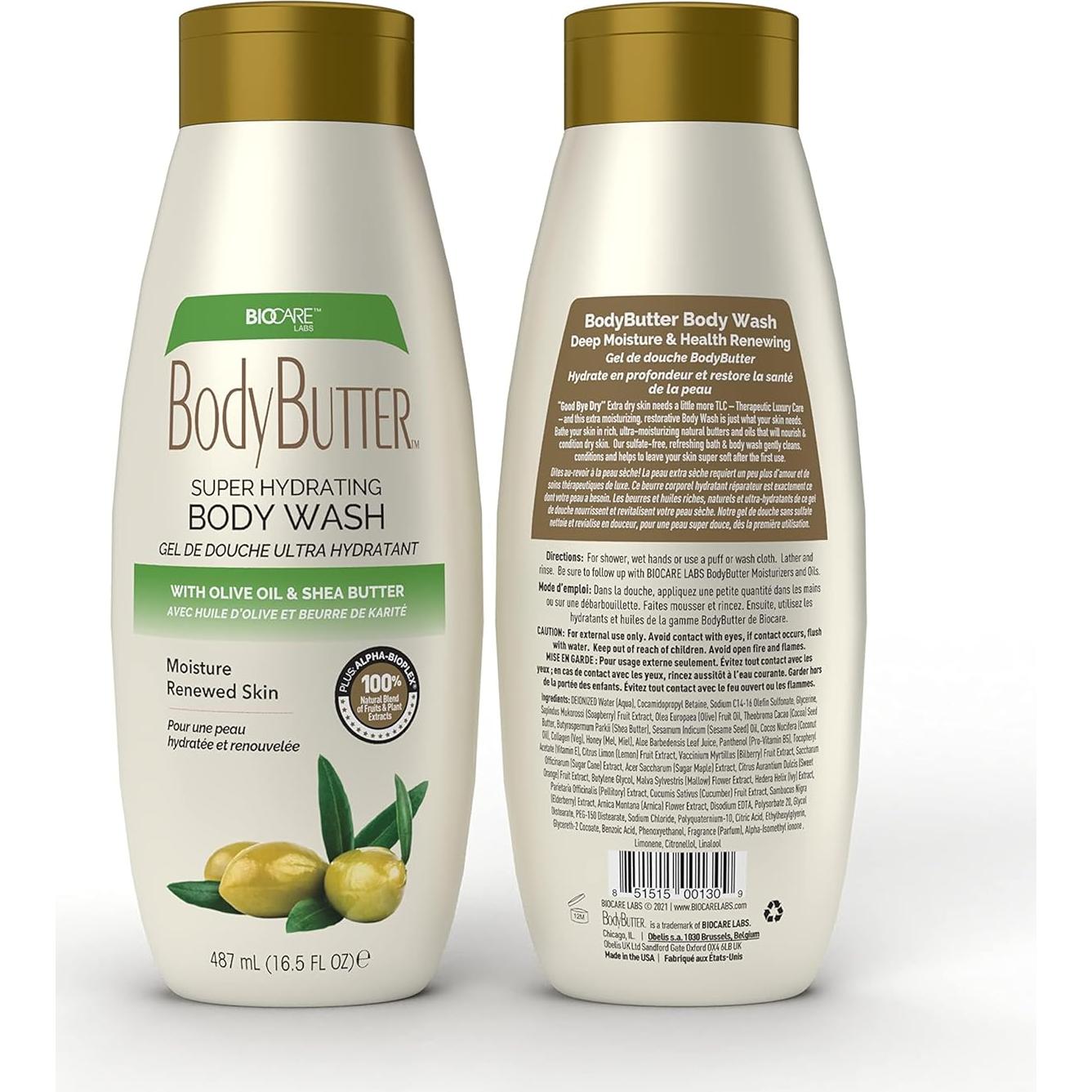 Gel de Ducha Hidratante Biocare Labs 466.6 ml Aceite de Oliva