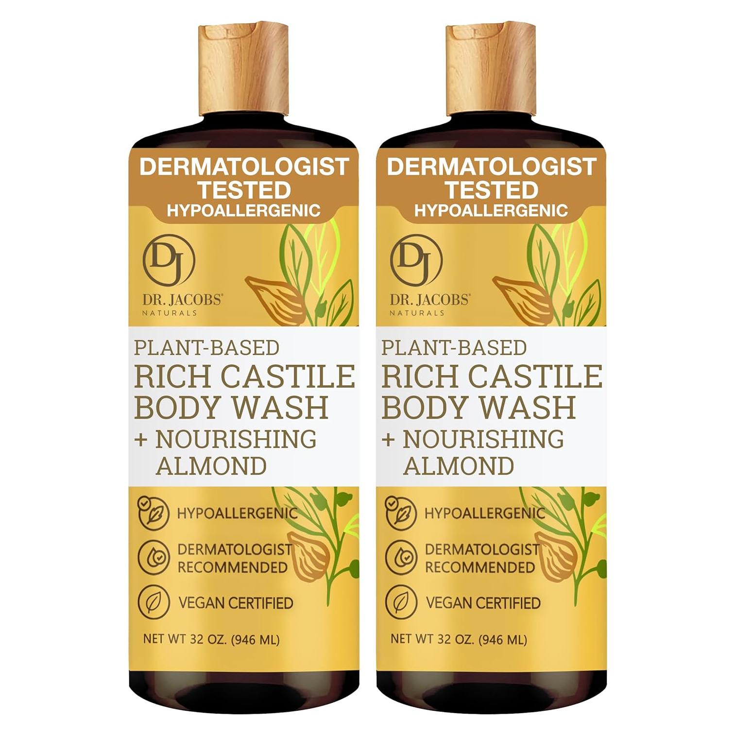 Jabón Corporal Natural Dr. Jacobs 32 oz Almendra Hidratante