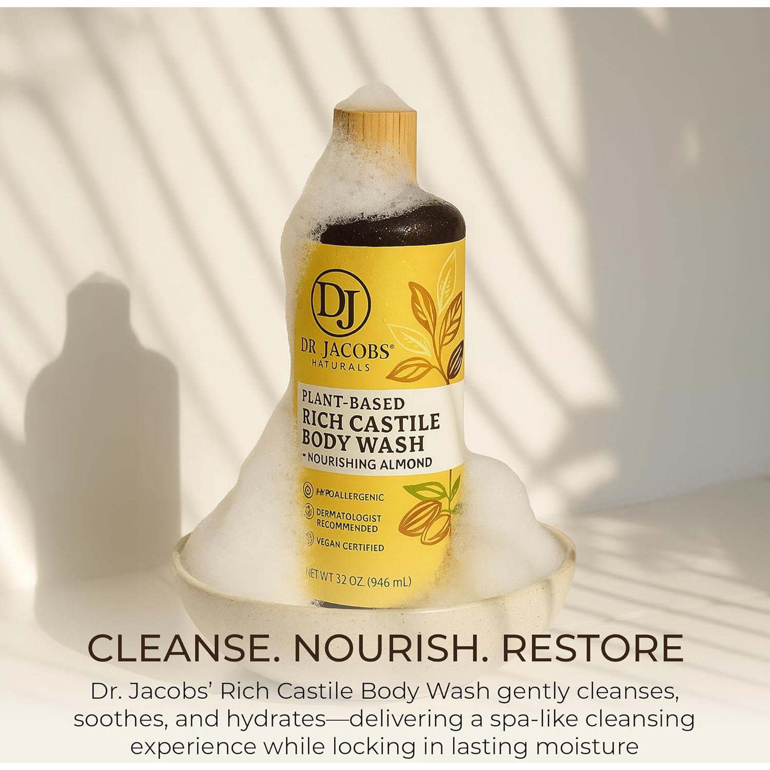 Jabón Corporal Natural Dr. Jacobs 32 oz Almendra Hidratante