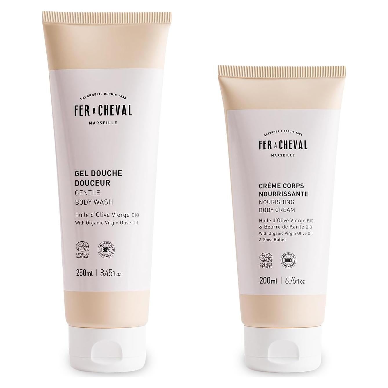 Set de Crema Corporal Nutritiva y Gel de Ducha Fer à Cheval 200 ml