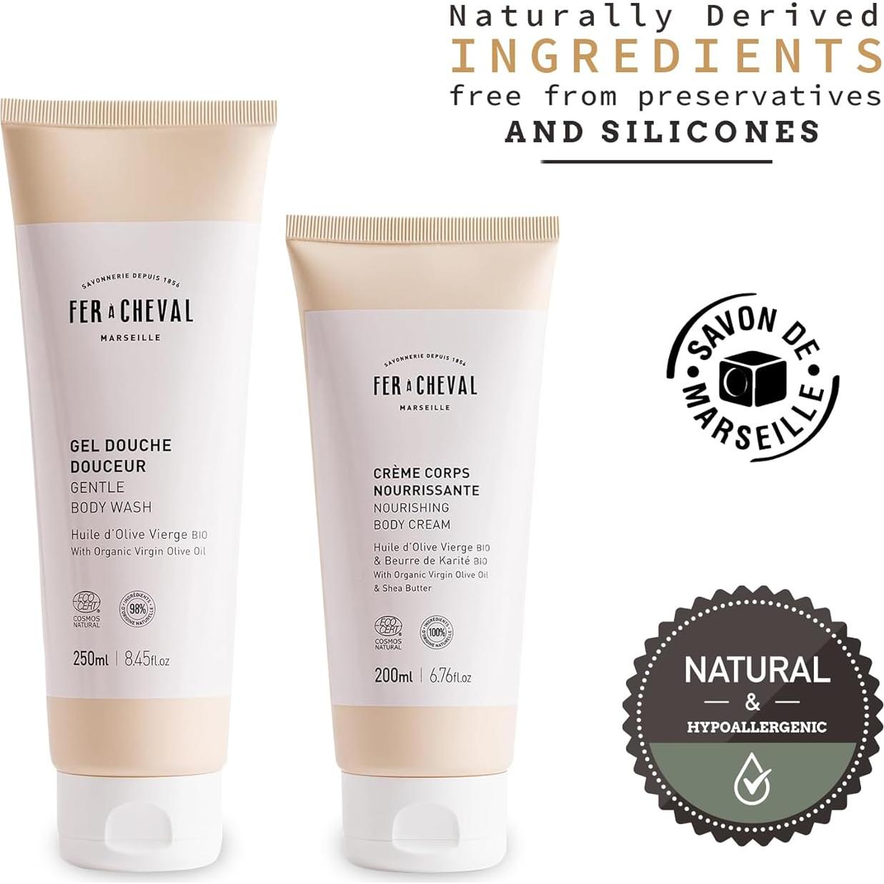 Set de Crema Corporal Nutritiva y Gel de Ducha Fer à Cheval 200 ml