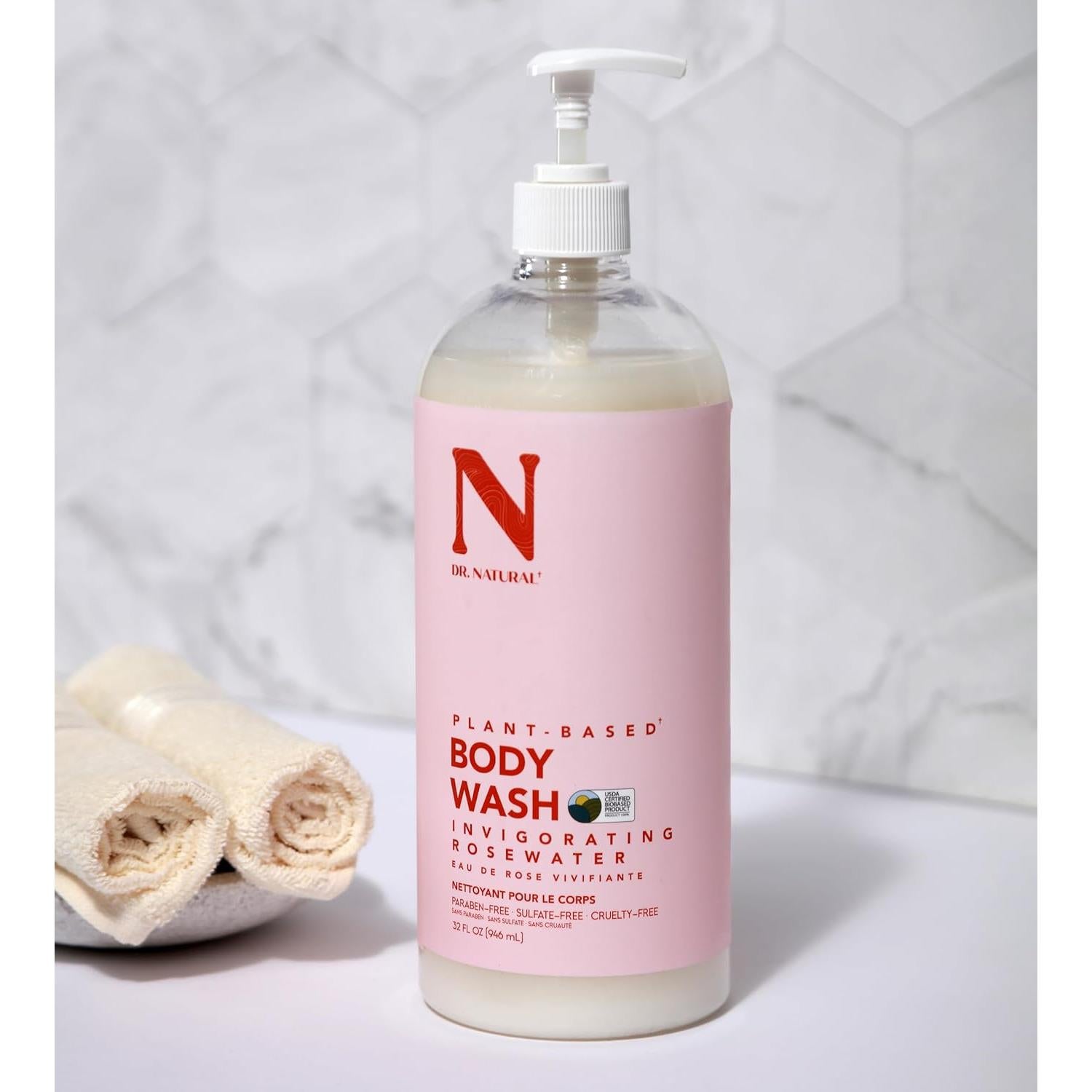 Gel de Ducha Hidratante Dr. Natural 0.95 L Rosa Orgánico