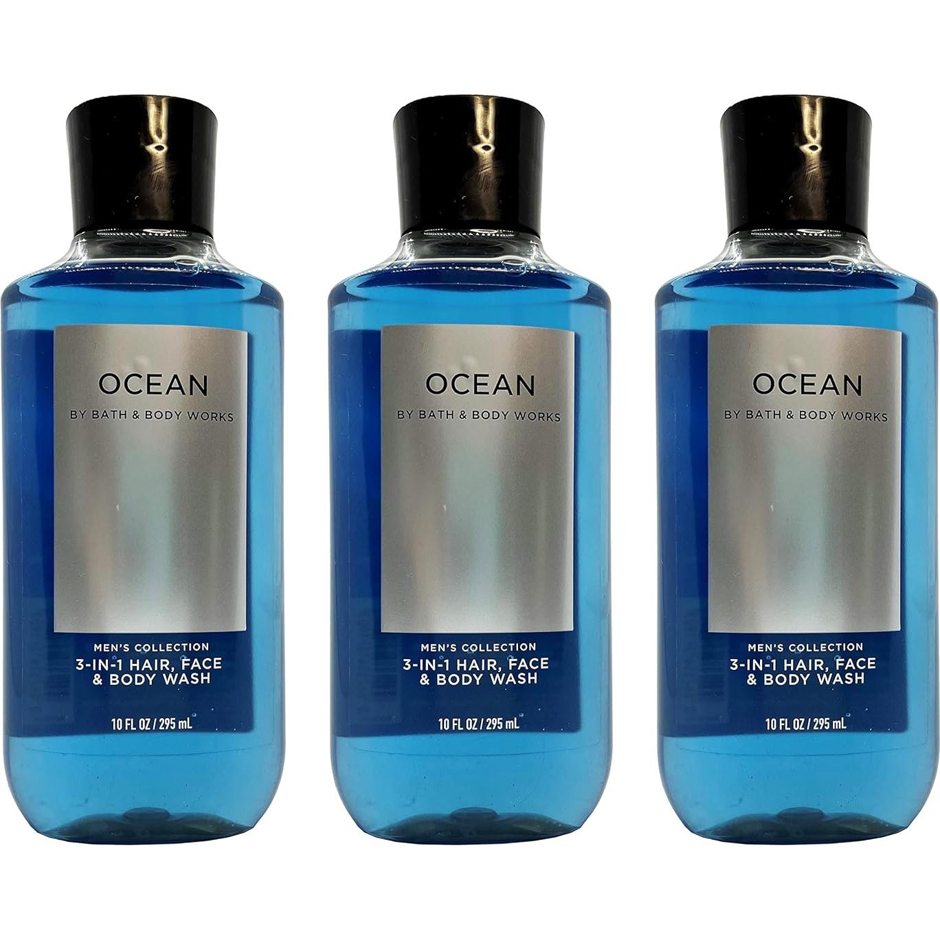 Lote de 3 Champú y Gel de Ducha Ocean Bath and Body Works 296 ml