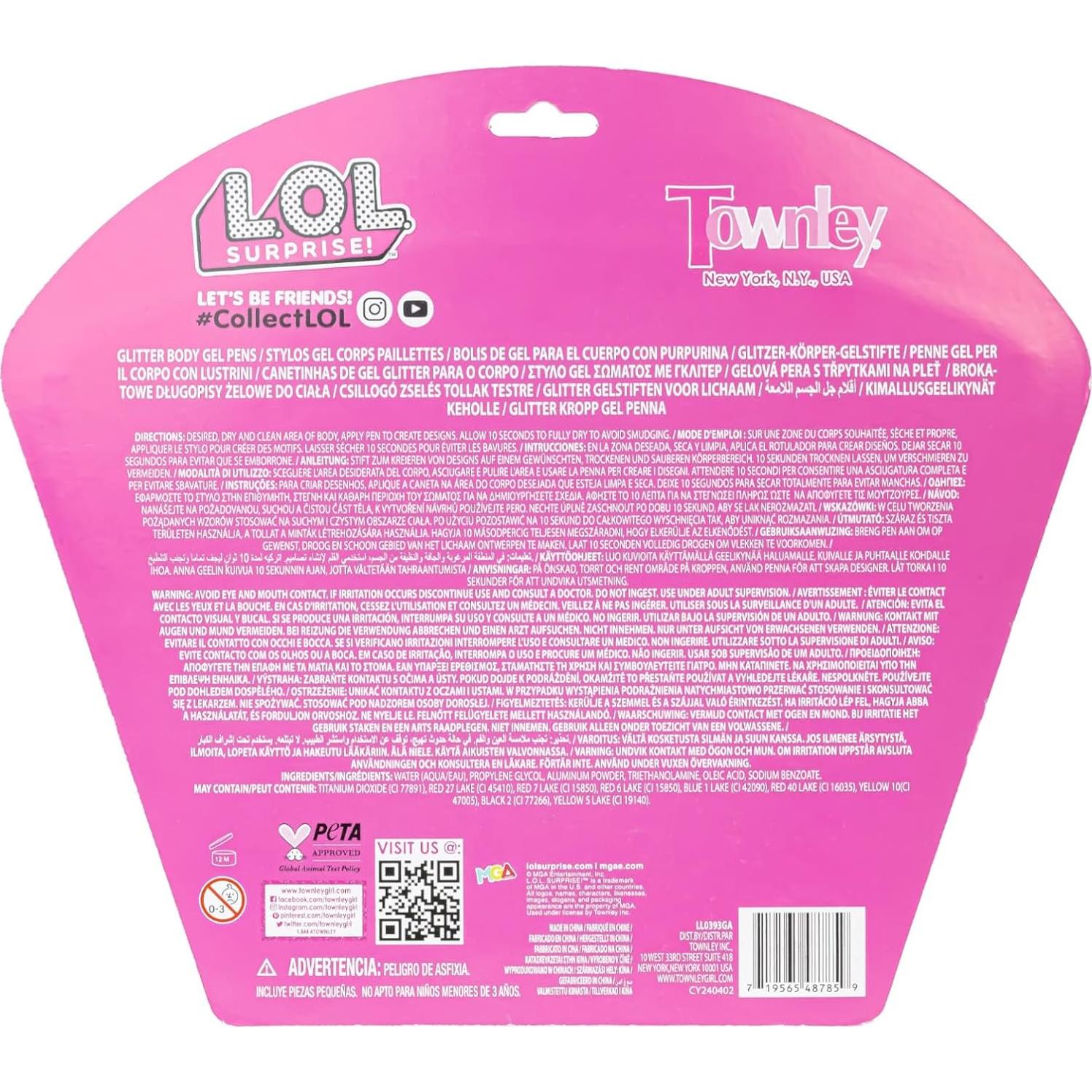 Set de Bolígrafos Brillantes Townley Girl 16 Colores L.O.L Sorpresa