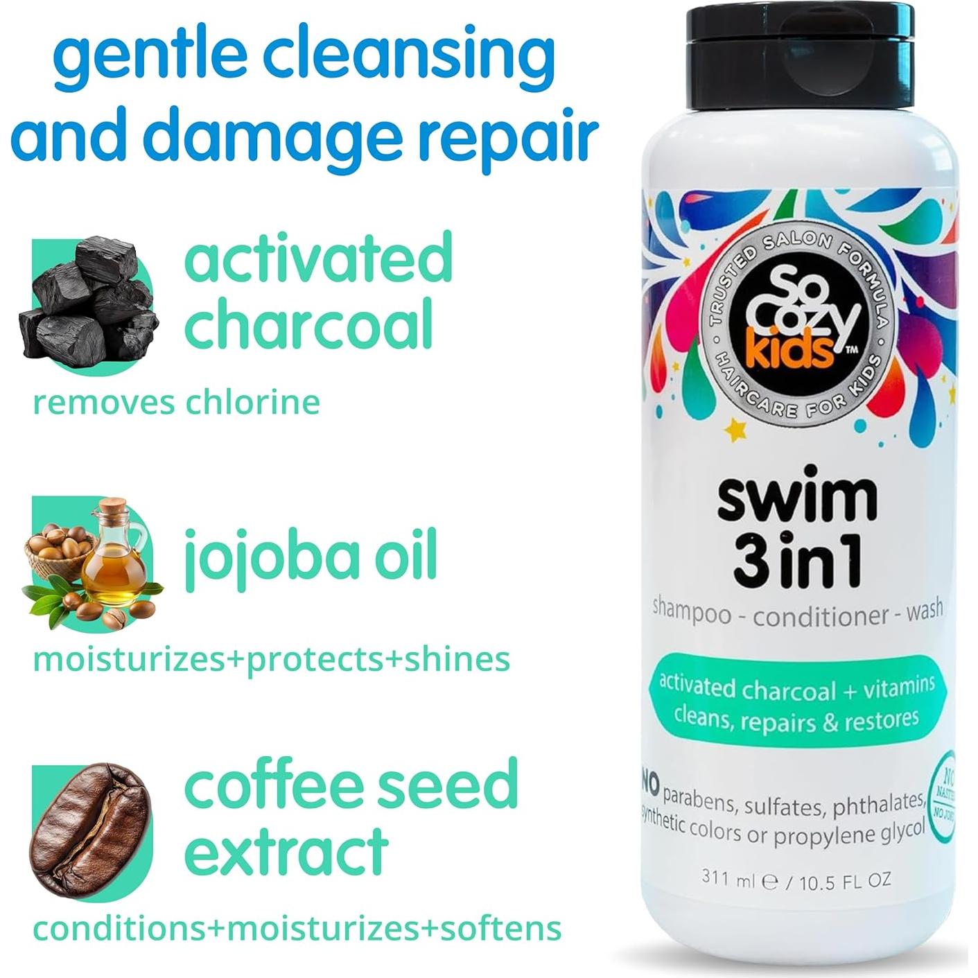 SoCozy Kids Swim 3-en-1 Champú y Acondicionador 310 ml