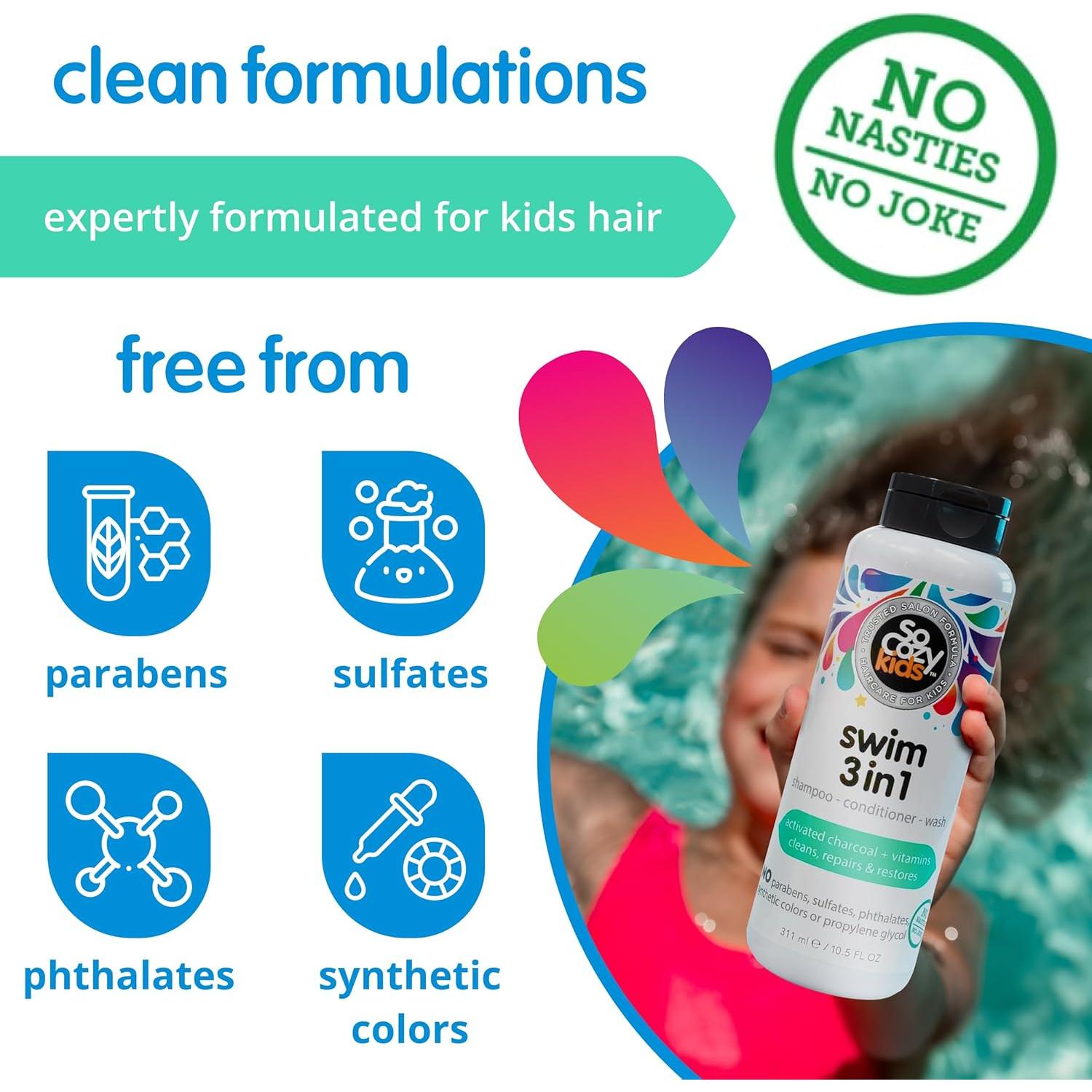 SoCozy Kids Swim 3-en-1 Champú y Acondicionador 310 ml