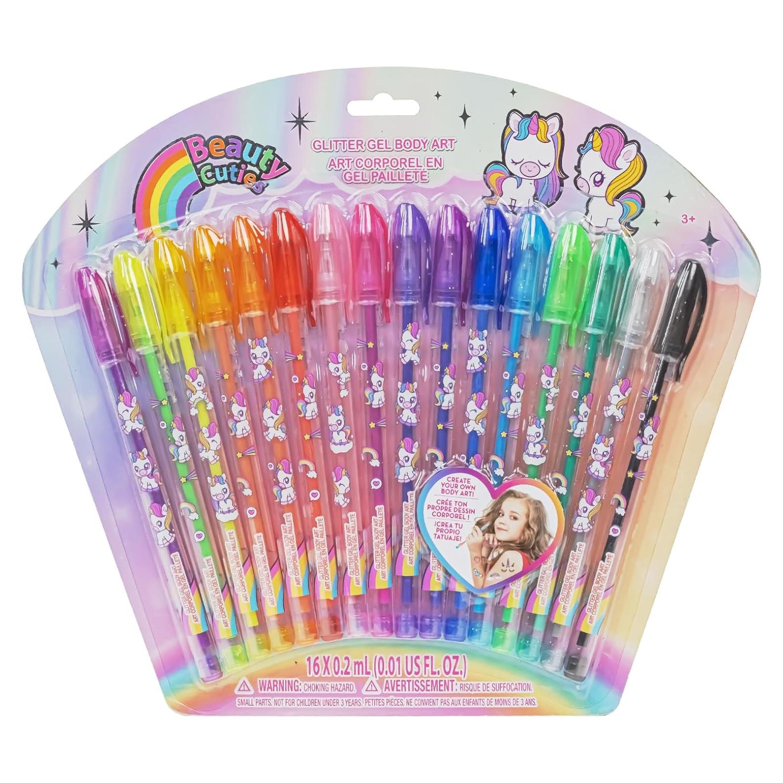 Conjunto 16 bolígrafos purpurina Townley Girl Unicornio