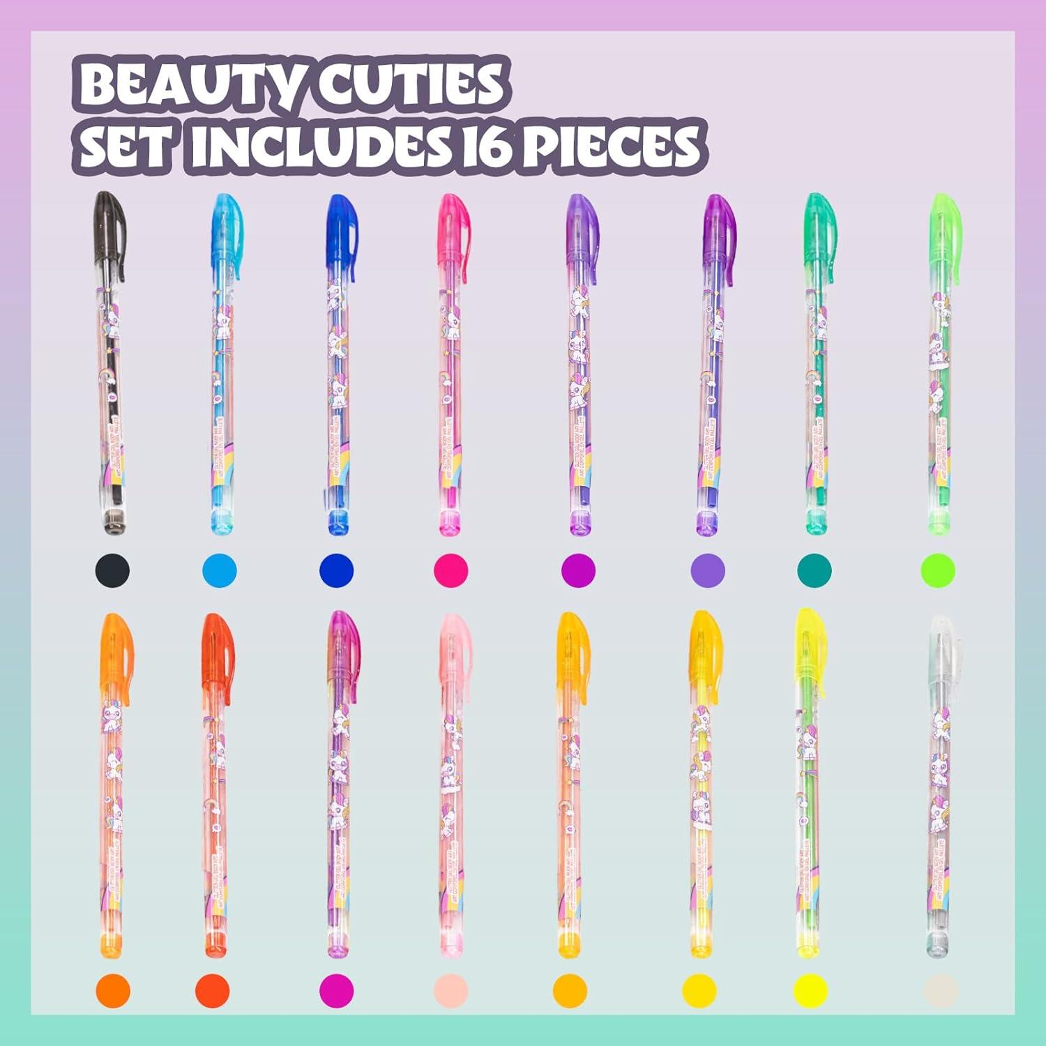 Conjunto 16 bolígrafos purpurina Townley Girl Unicornio