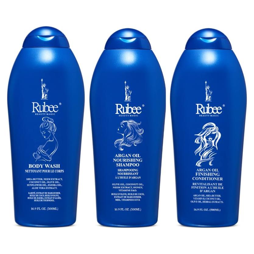 Paquete de 3 Champú y Acondicionador Rubee - 450 g - Cuidado Capilar