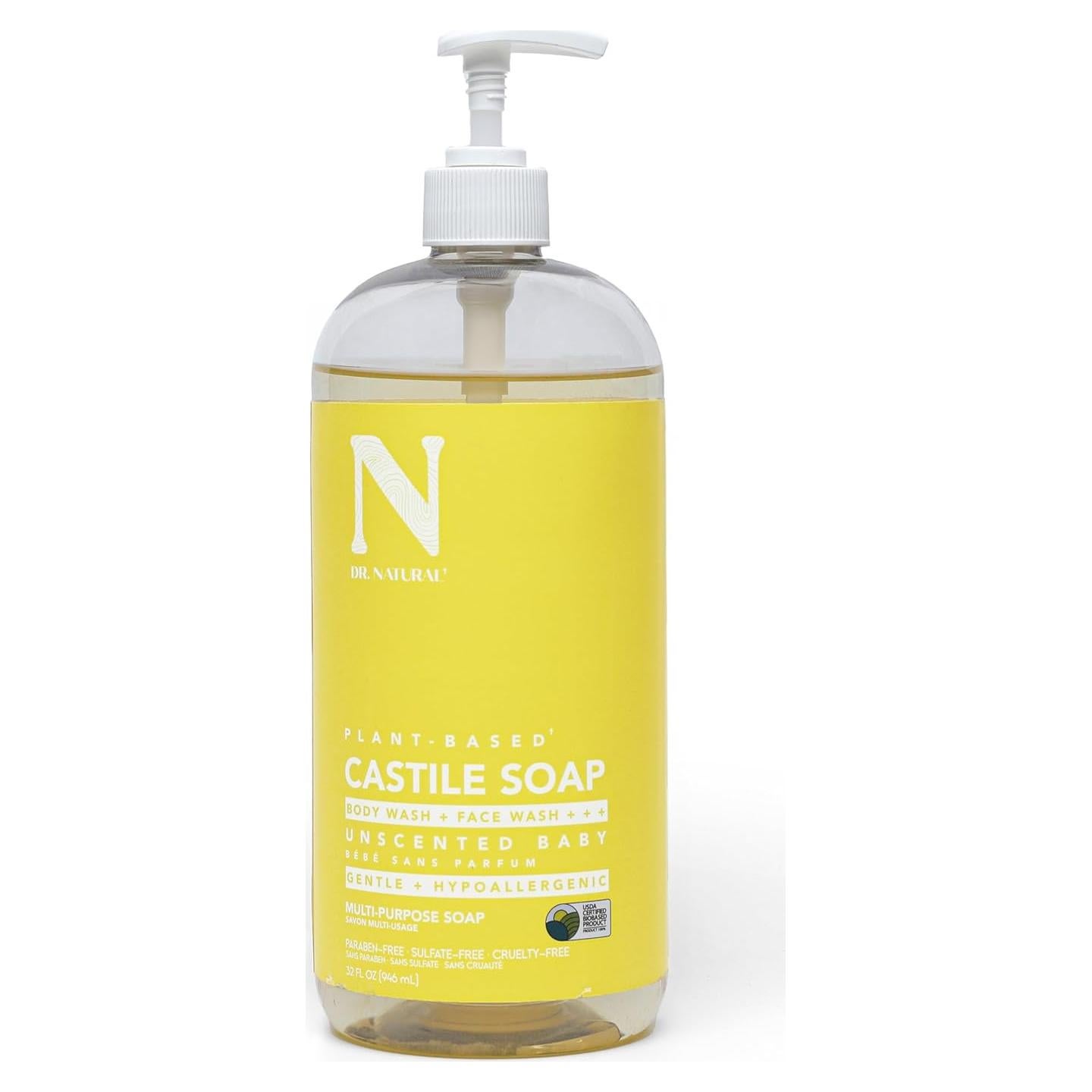 Jabón Líquido de Castilla Dr. Natural 0.95L Sin Fragancia