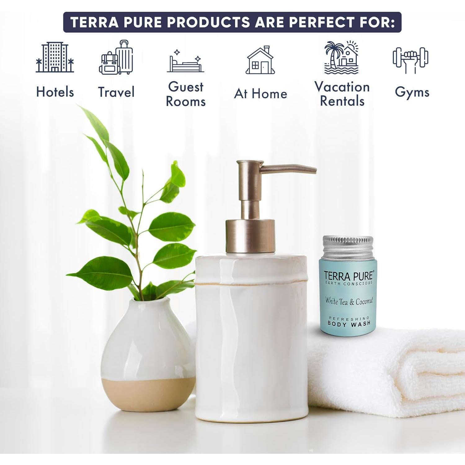 Gel de Ducha Terra Pure Coco y Té Blanco 30 ml - 300 Unidades