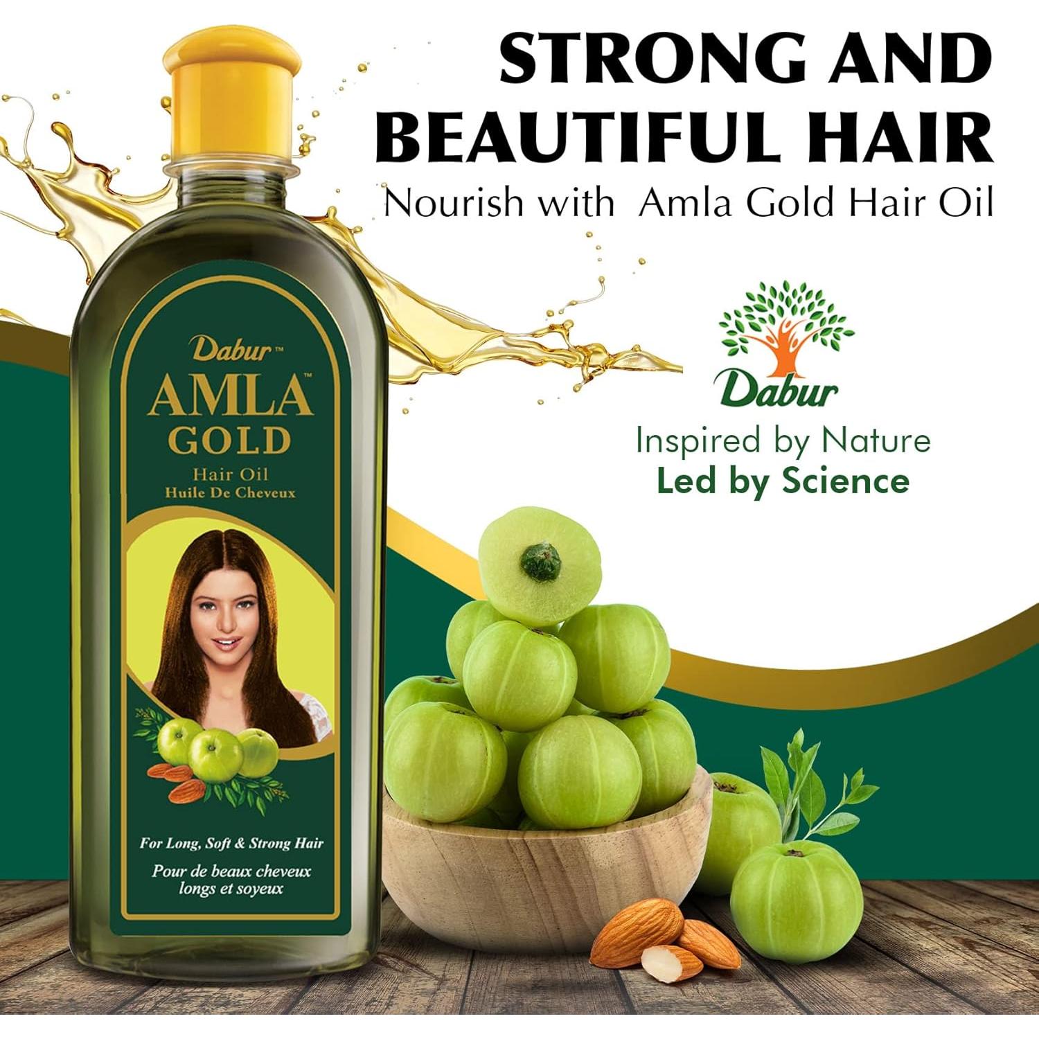 Aceite para Cabello Dabur Amla Gold 300 ml - Nutrición Natural