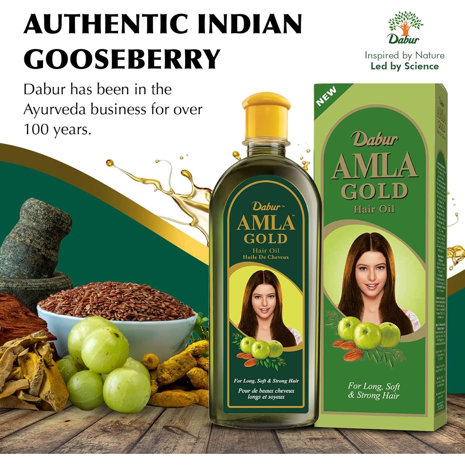 Aceite para Cabello Dabur Amla Gold 300 ml - Nutrición Natural