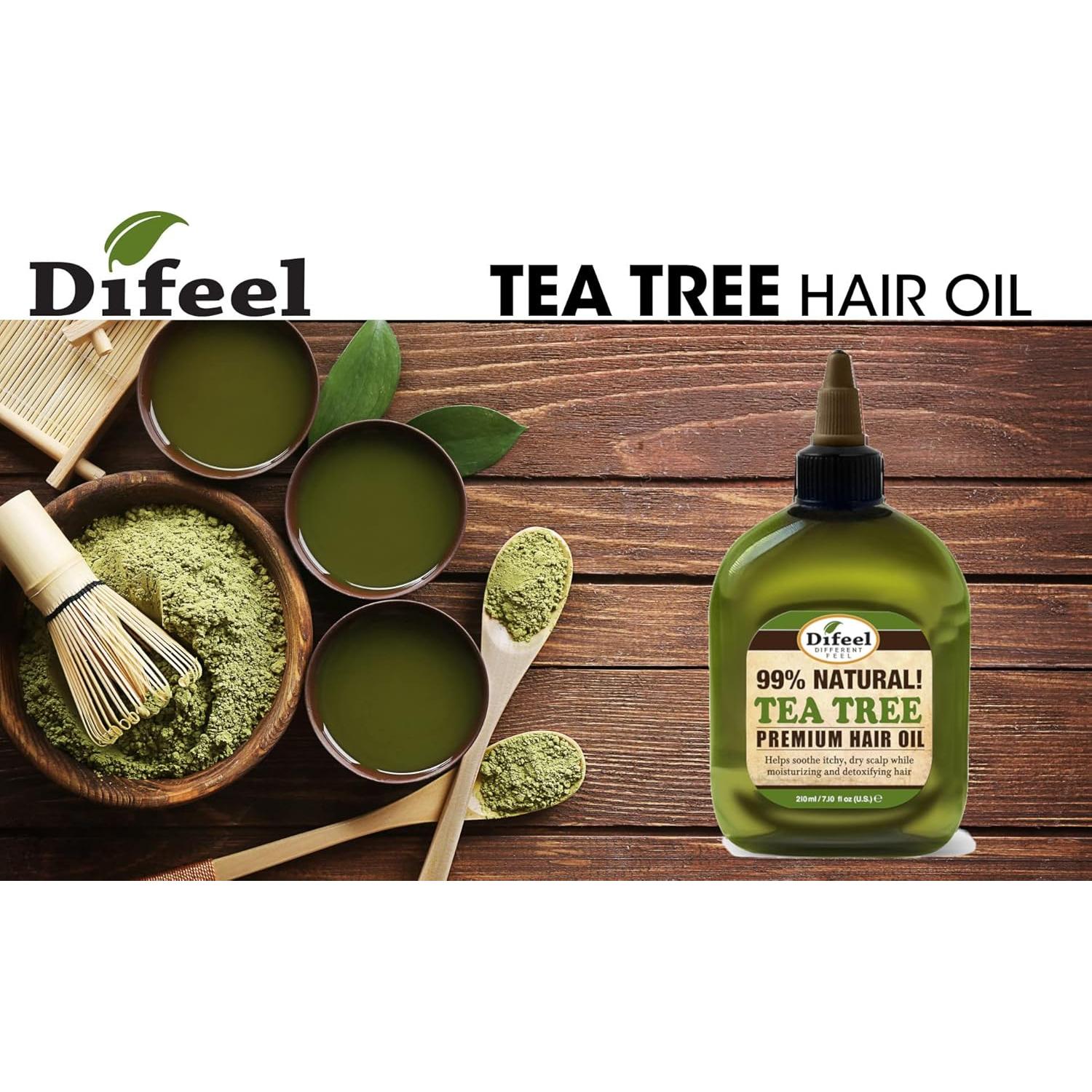 Difeel Aceite Natural para Cabello - Árbol de Té 200g (2-Pack)