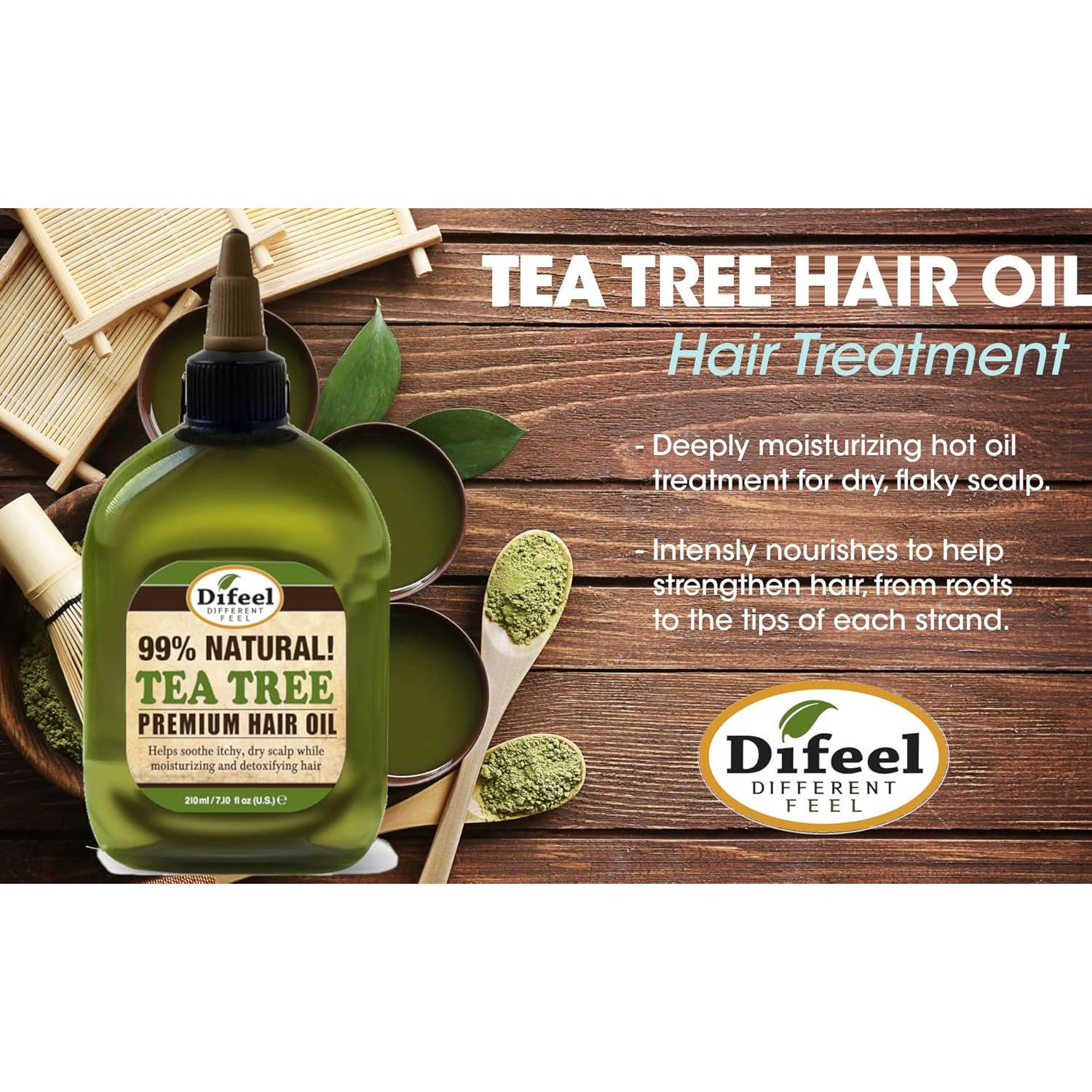 Difeel Aceite Natural para Cabello - Árbol de Té 200g (2-Pack)