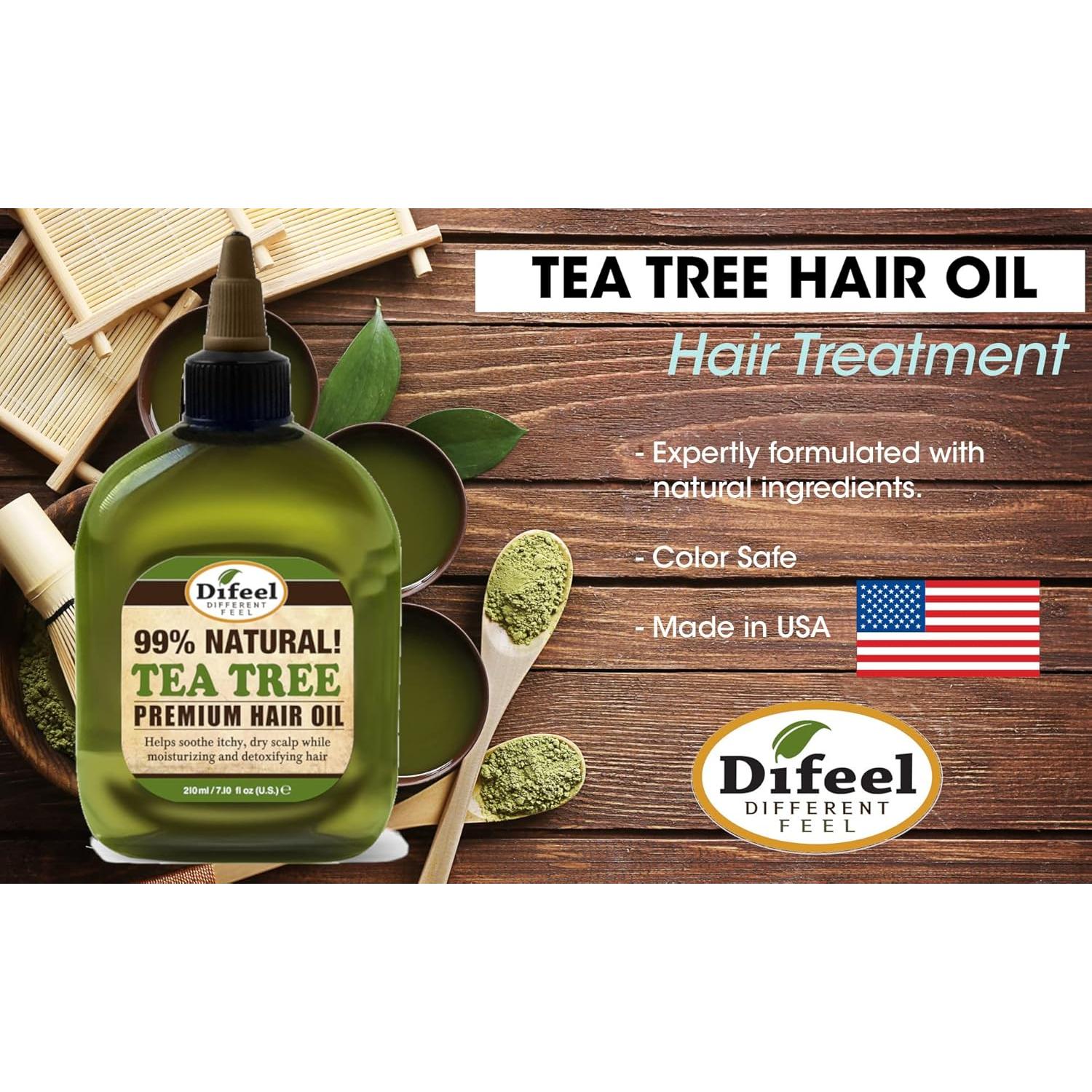 Difeel Aceite Natural para Cabello - Árbol de Té 200g (2-Pack)