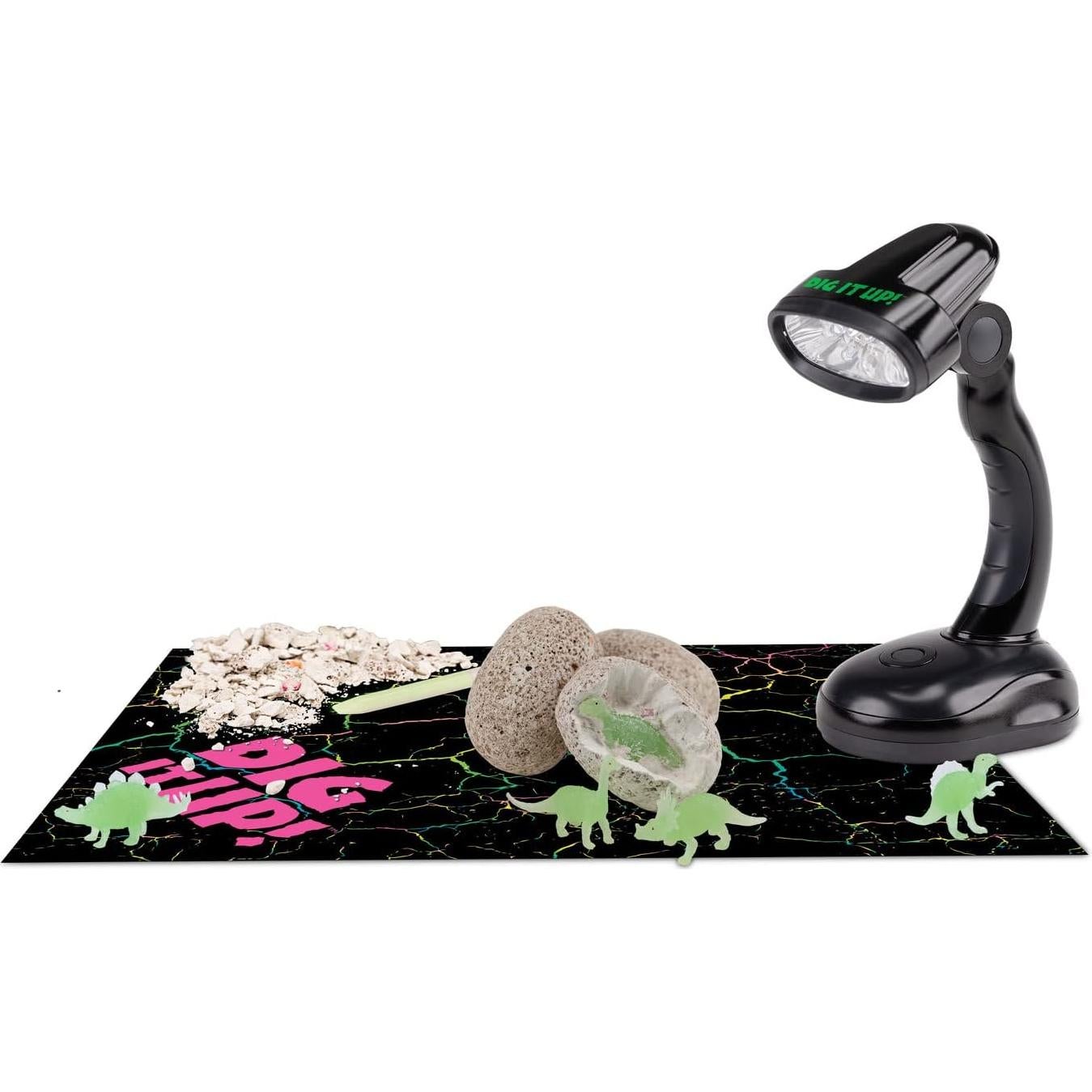 MindWare Dig It Up Glow in The Dark Dinosaurs – STEM Dig Kit for Kids, Includes 8 Dinosaur Excavation Projects That Really Glow, Ages 4+