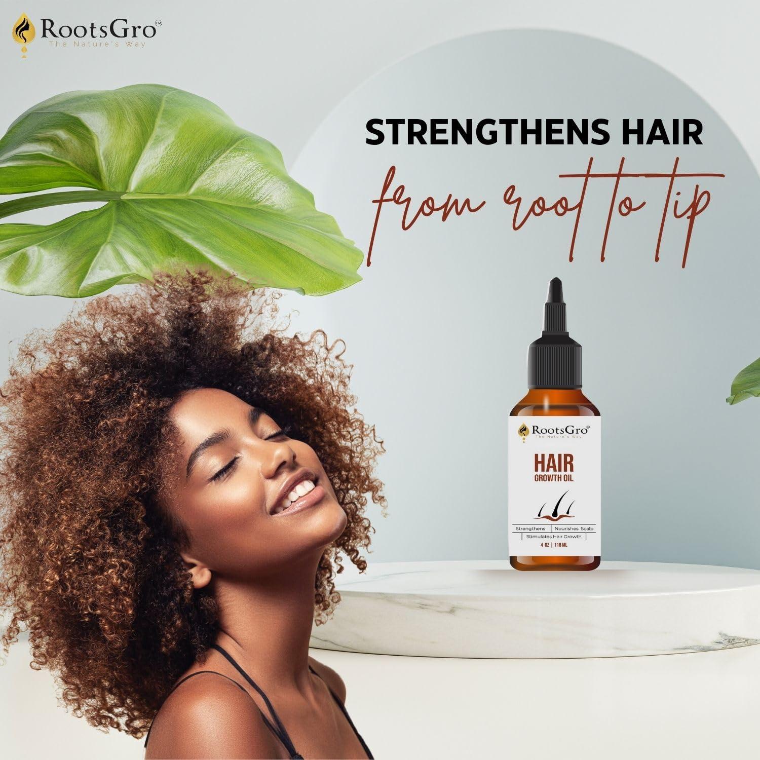 Aceite para el Cabello RootsGro 113g - Mezcla de 30 Aceites Esenciales