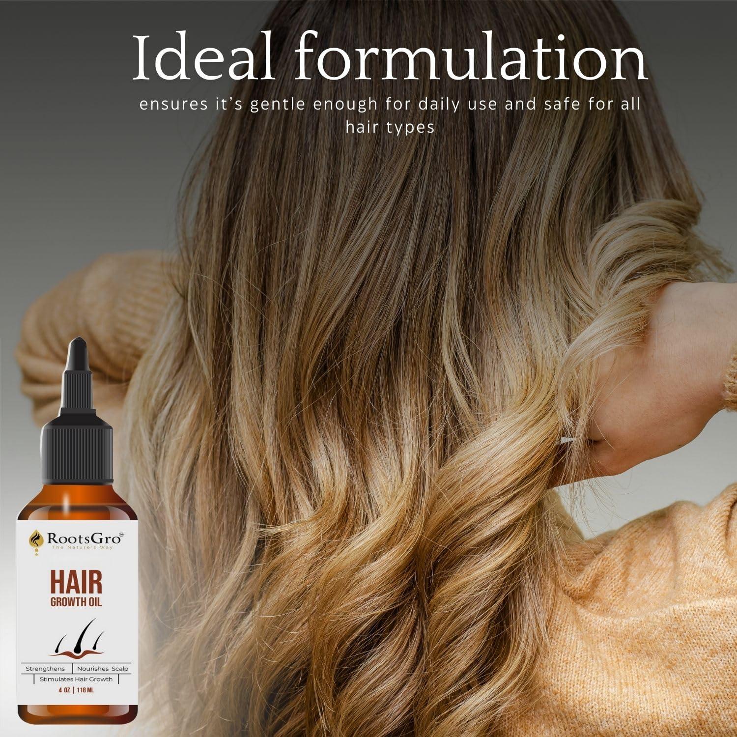 Aceite para el Cabello RootsGro 113g - Mezcla de 30 Aceites Esenciales