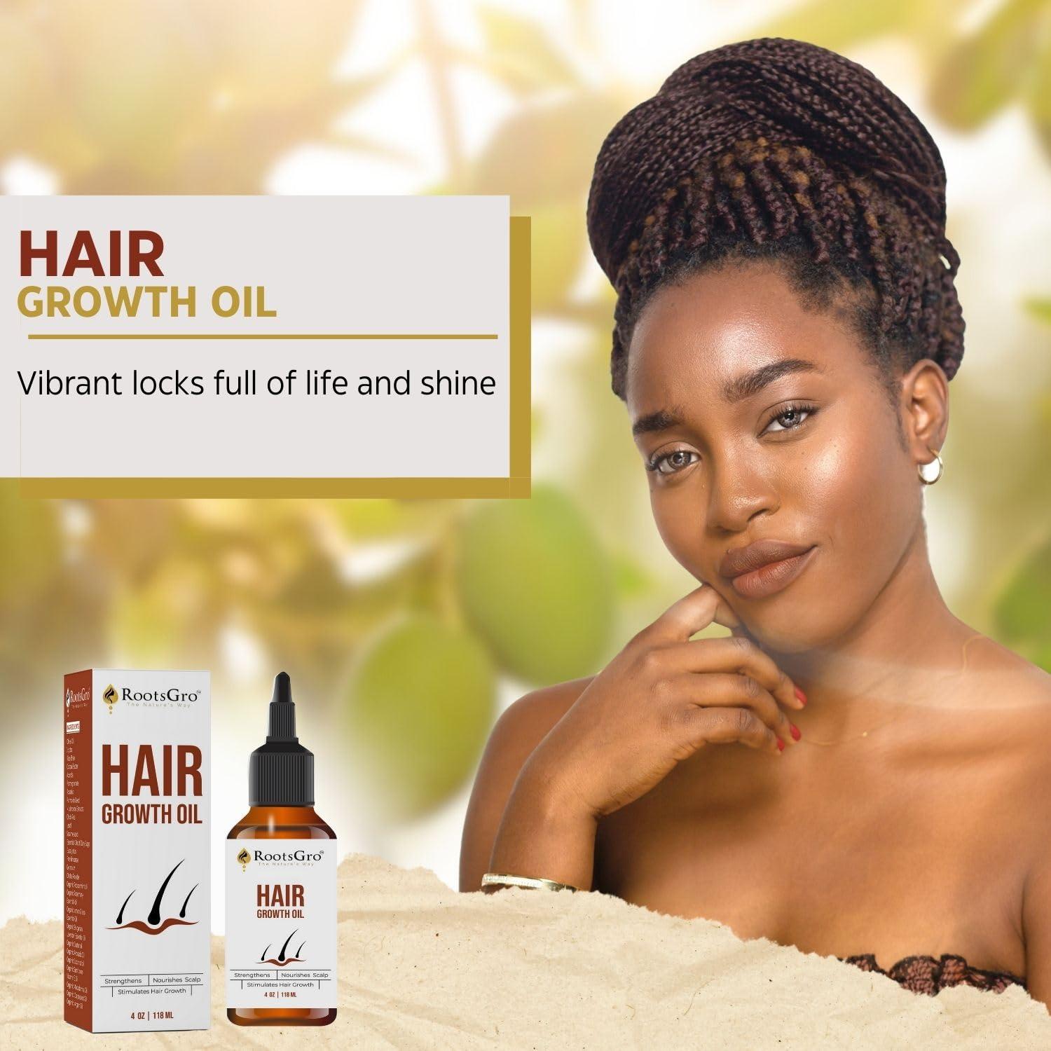 Aceite para el Cabello RootsGro 113g - Mezcla de 30 Aceites Esenciales