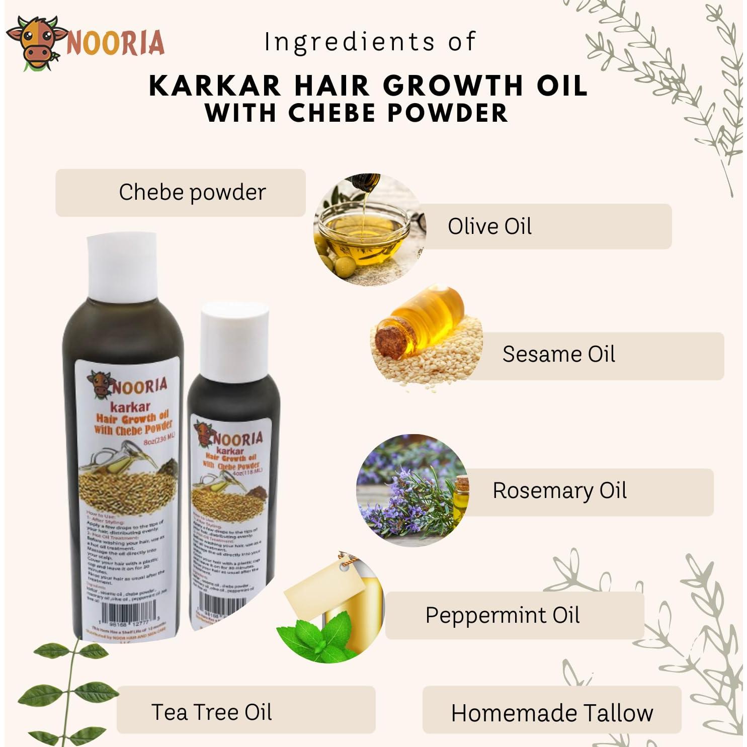 Aceite de Crecimiento Capilar Karkar NOORIA 113.4 g Hidratante