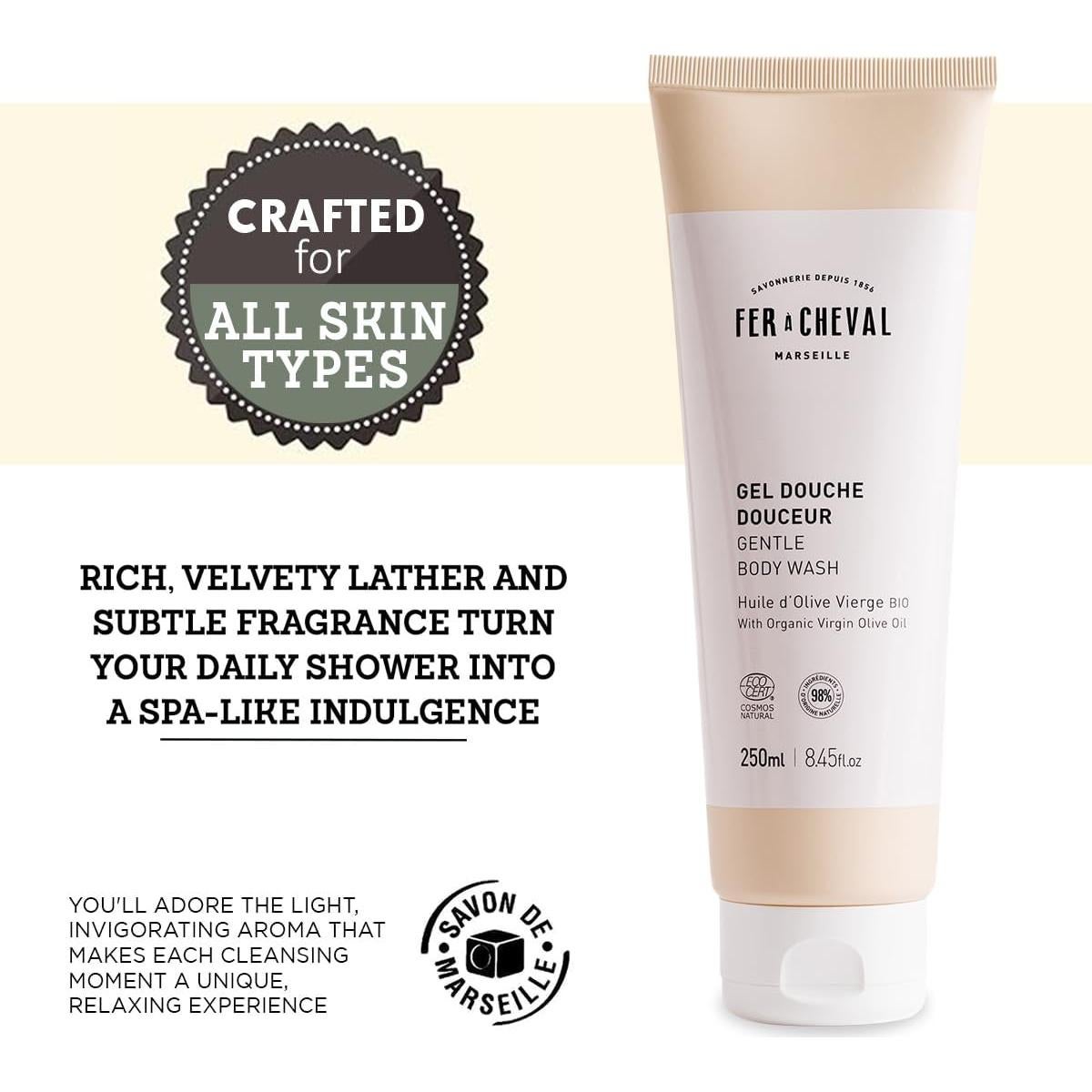 Juego de Champú Sólido y Gel de Ducha Fer à Cheval - Natural y Hipoalergénico