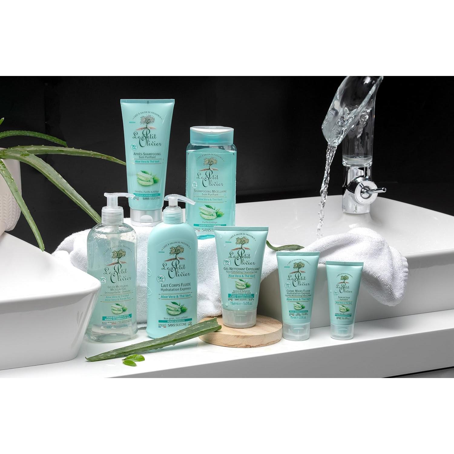 Champú Micelar Purificante Le Petit Olivier 240 ml - Aloe Vera y Té Verde