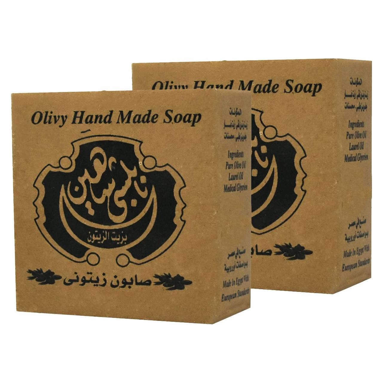 Jabón Natural Nablus 100% Oliva Verde 2 Pcs 175g Hecho a Mano