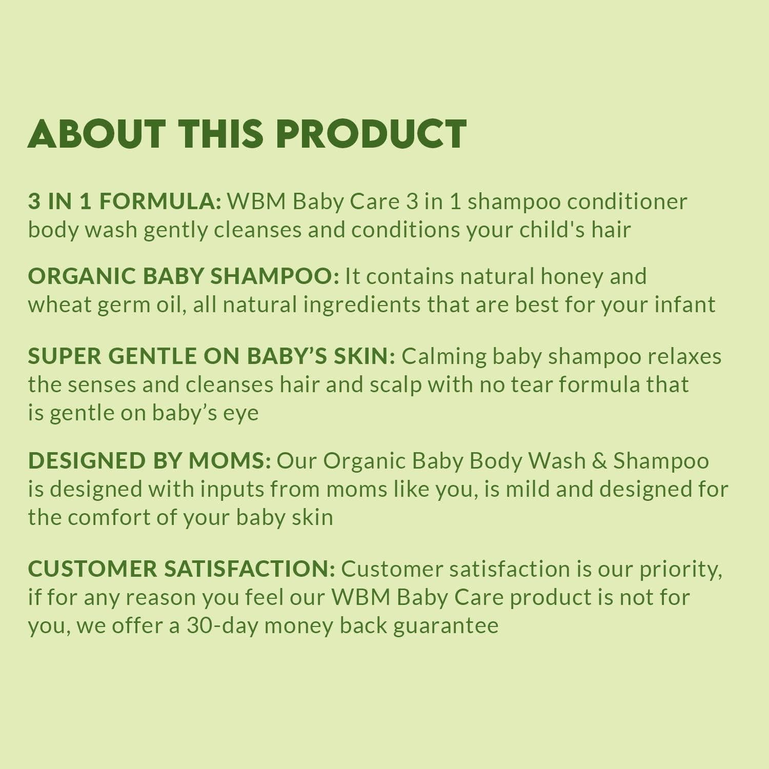 Champú 3 en 1 WBM Baby Care - Suave y Orgánico 283.5g