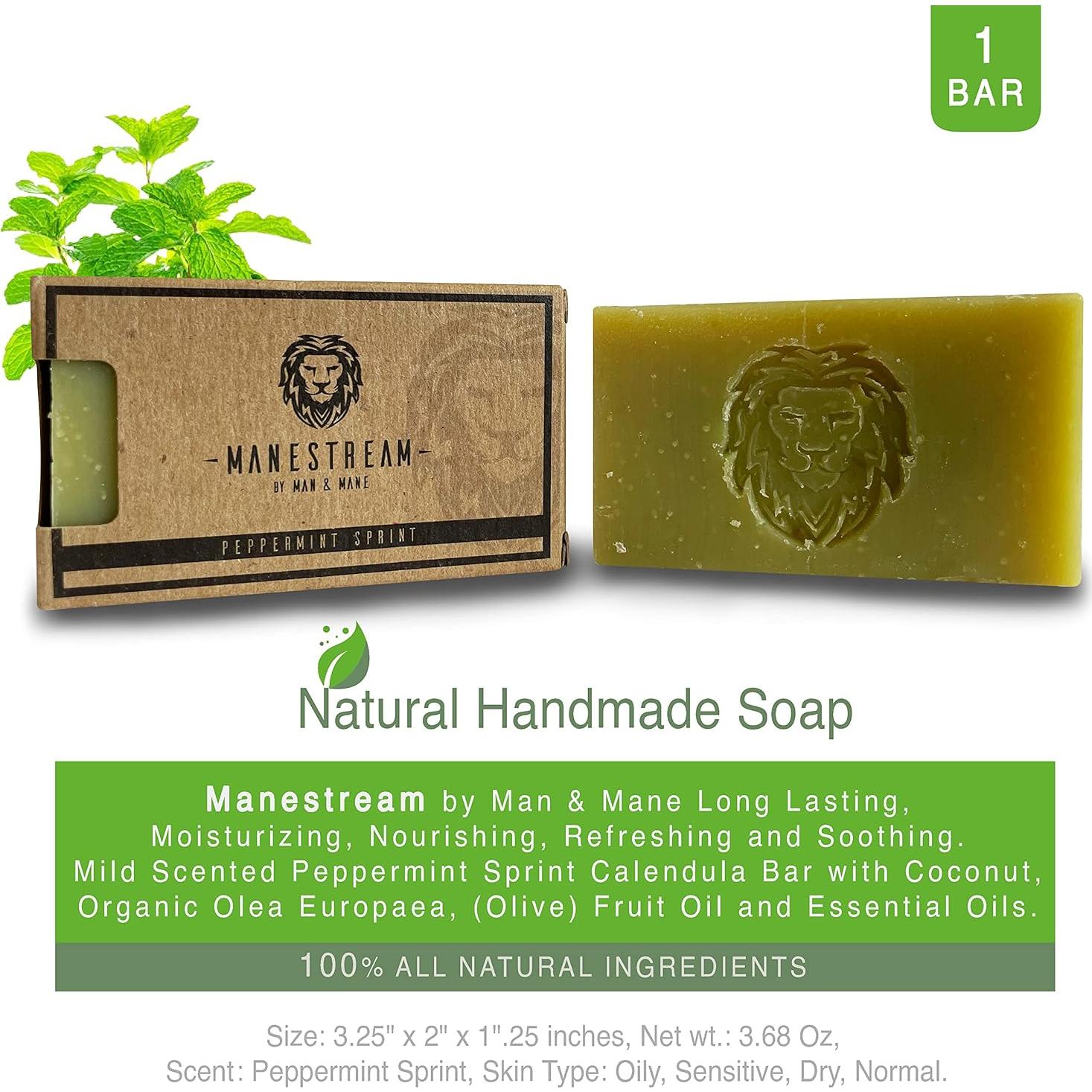 Jabón 2-en-1 MAN & MANE Larga Duración Menta 104g