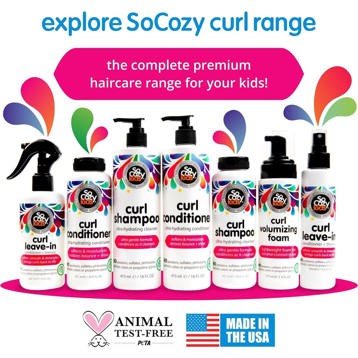 Champú SoCozy Curl para Niños 473ml Hidratante Rizado