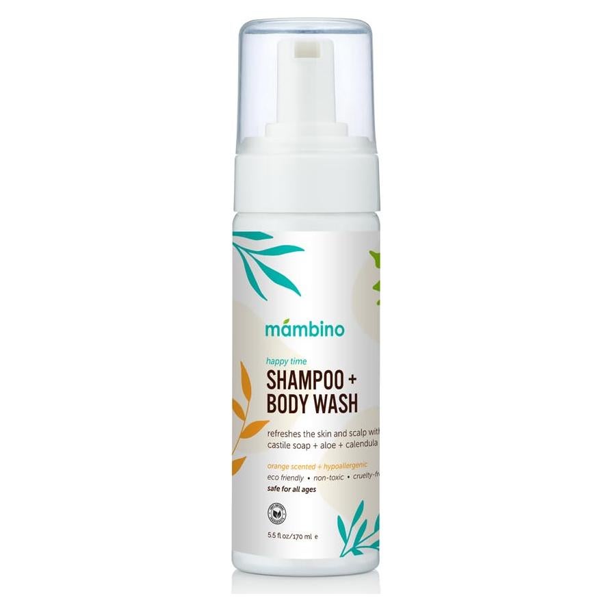 Champú y Gel de Baño Mambino Organics 162ml - Hipoalergénico Naranja