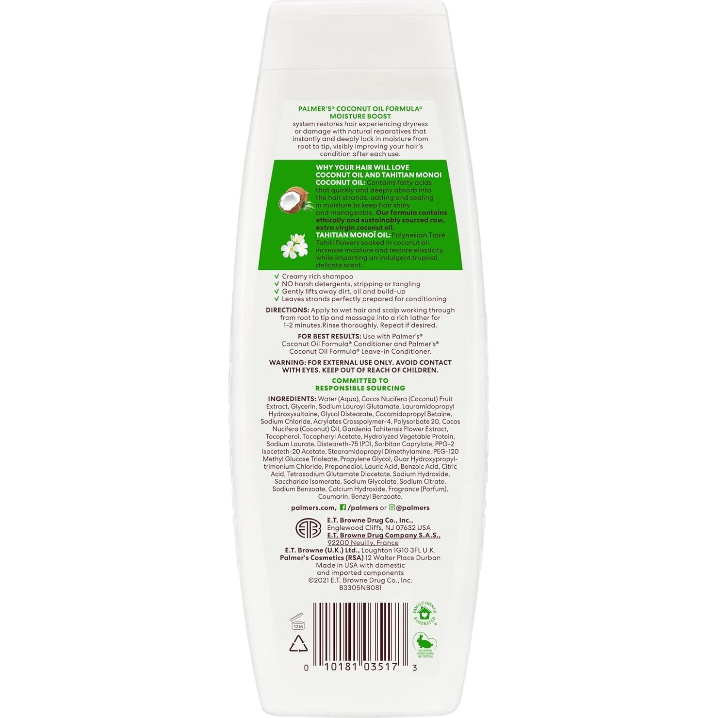 Champú Acondicionador Hidratante Palmer's Aceite de Coco 400 ml