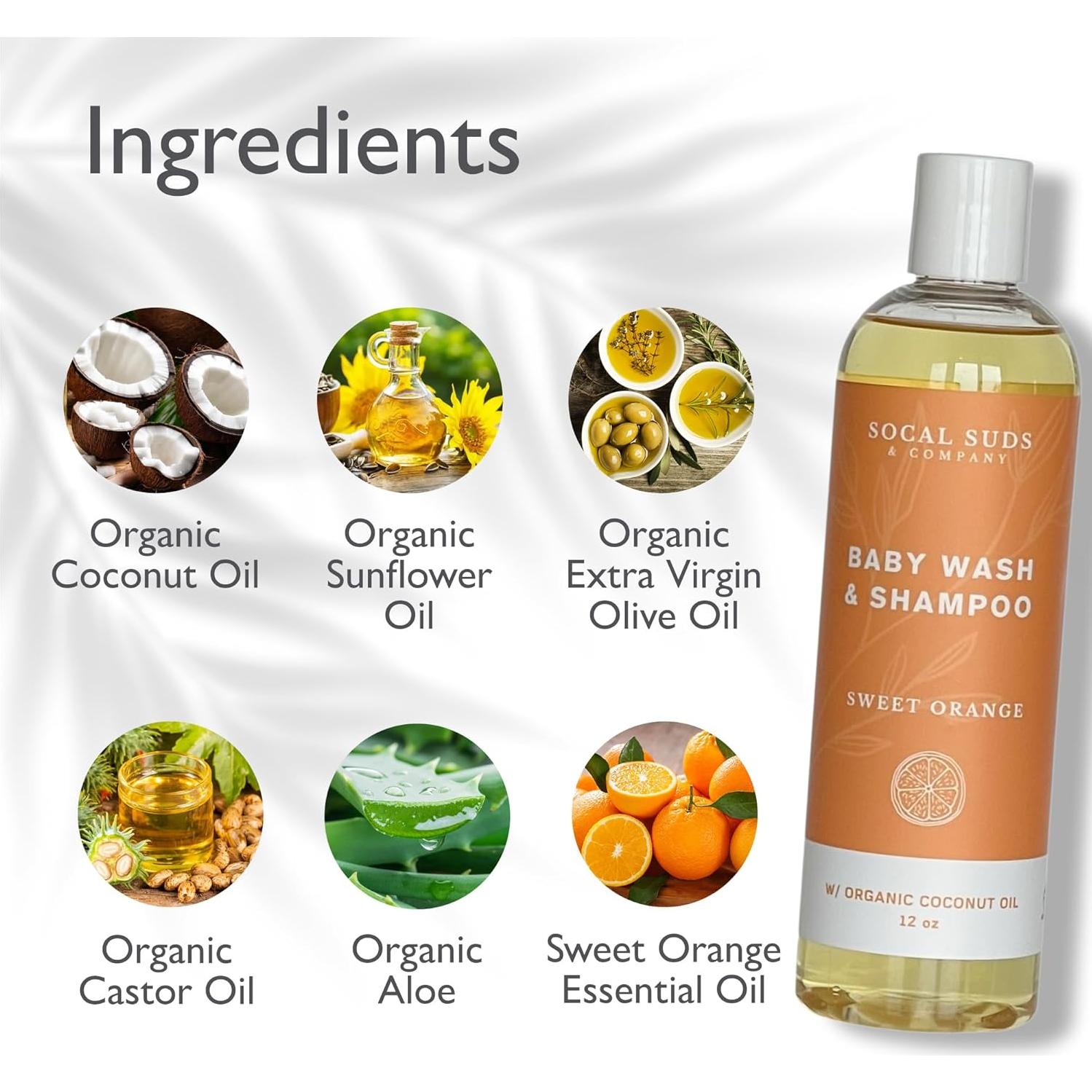 Champú y Gel de Baño para Bebés SoCal Suds 2-en-1 Naranja Dulce 354ml