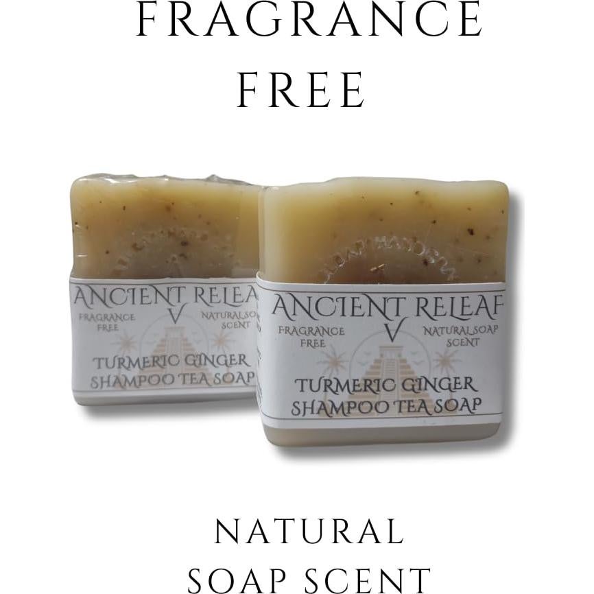 Barra de Champú Vegana Ancient Releaf Cúrcuma y Jengibre 142g