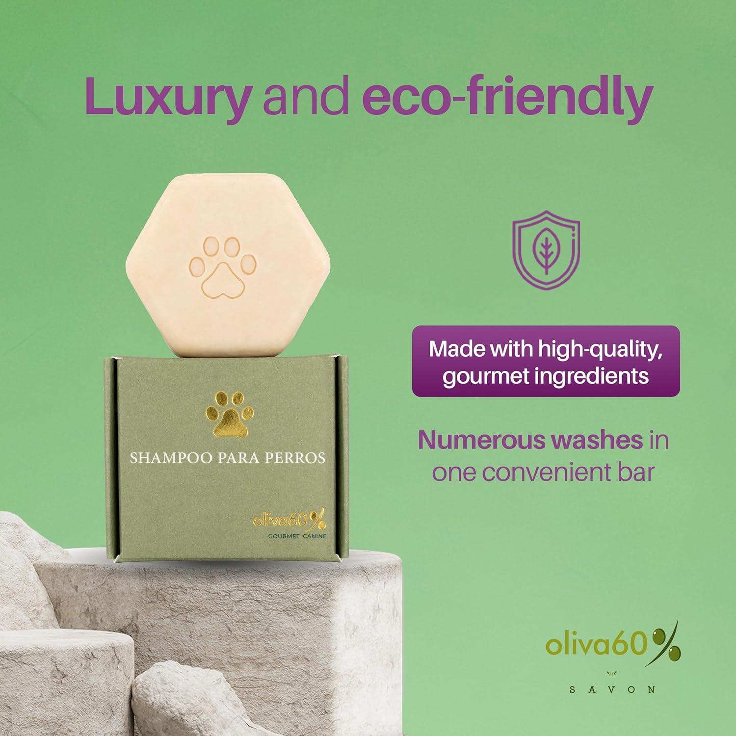 Champú Natural para Perros Oliva60 - Avena, Lavanda y Vainilla