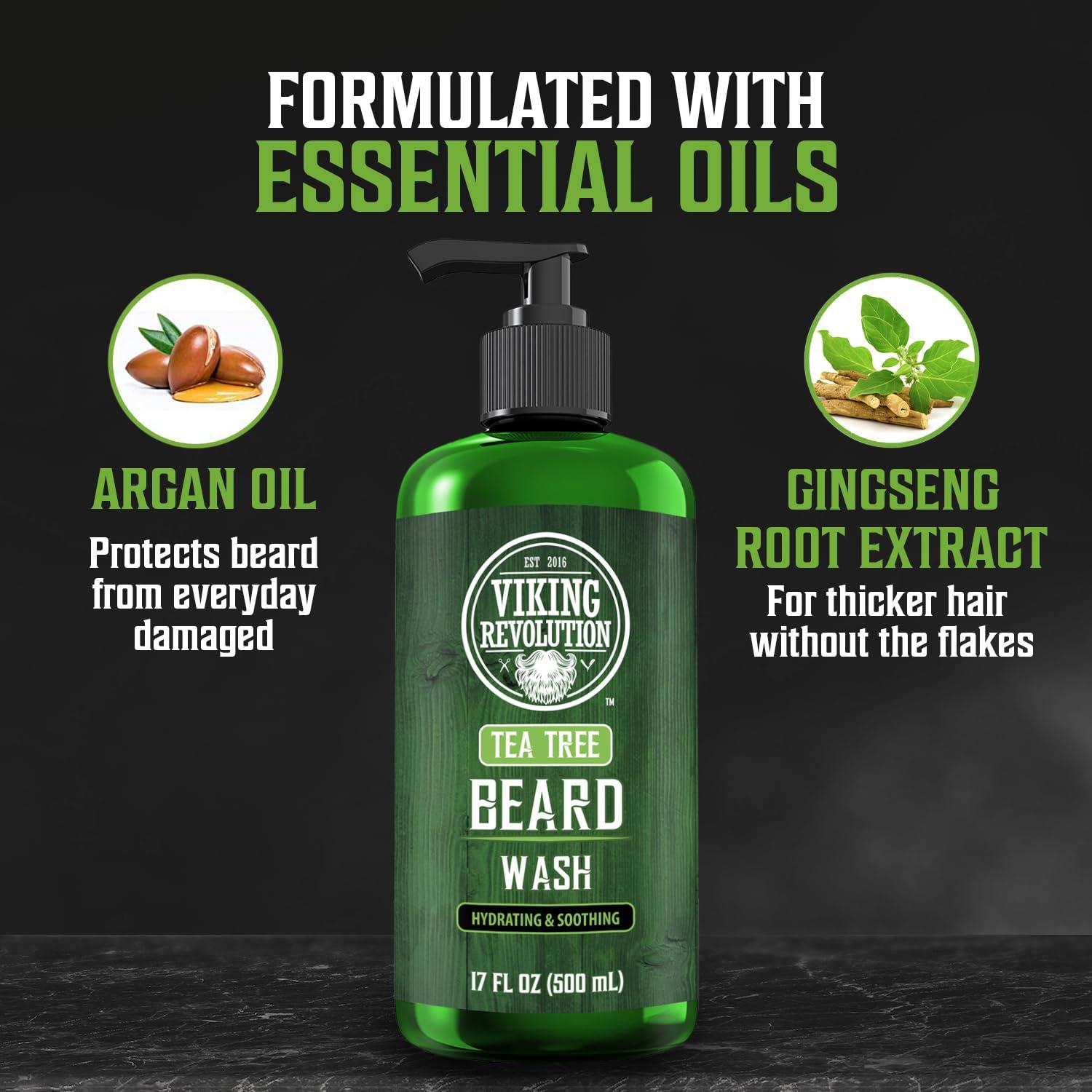 Champú para Barba Viking Revolution 482.8ml - Árbol de Té y Argán