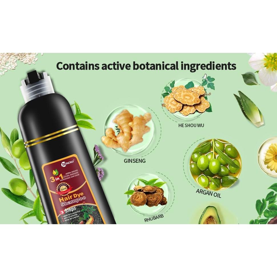 Champú Colorante 3 en 1 Leorx Marrón 2 Piezas 1.17 kg