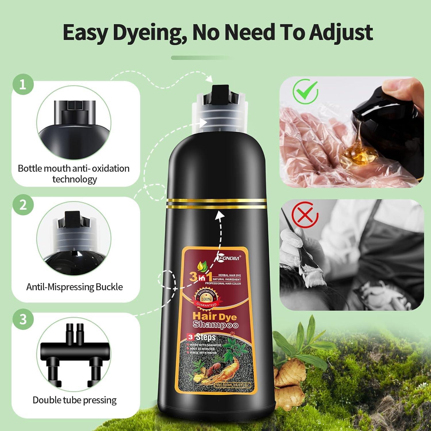 Champú Colorante 3 en 1 Leorx Marrón 2 Piezas 1.17 kg