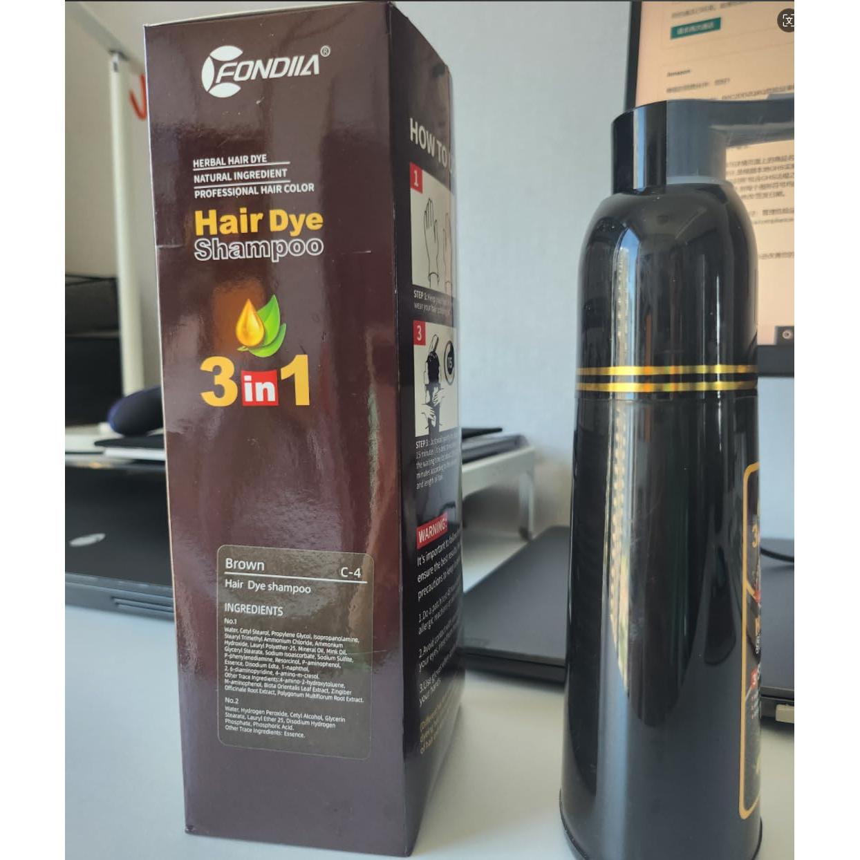 Champú Colorante 3 en 1 Leorx Marrón 2 Piezas 1.17 kg