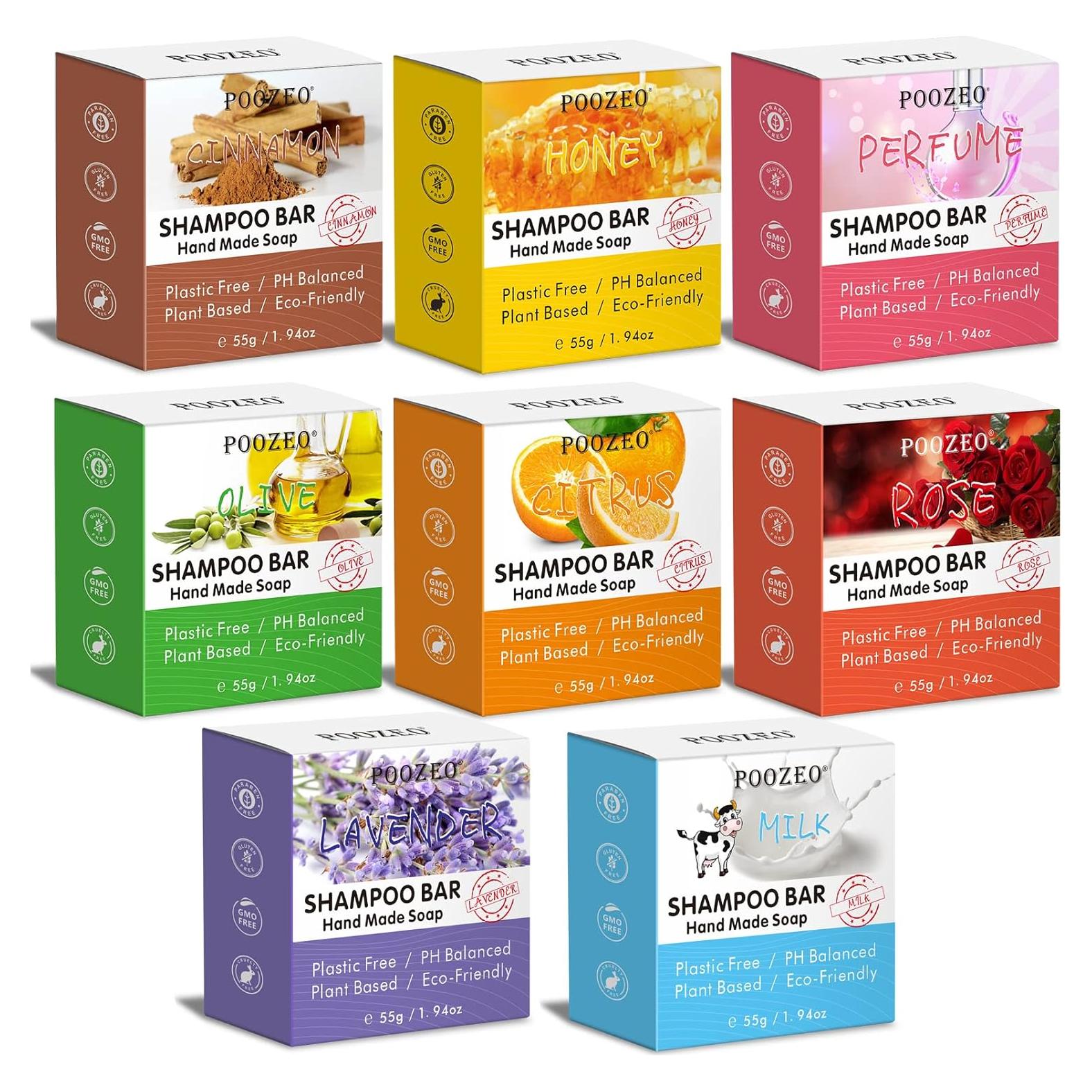 Juego de 8 Jabones Sólidos para Champú DBEAUTYM - Natural y Viaje