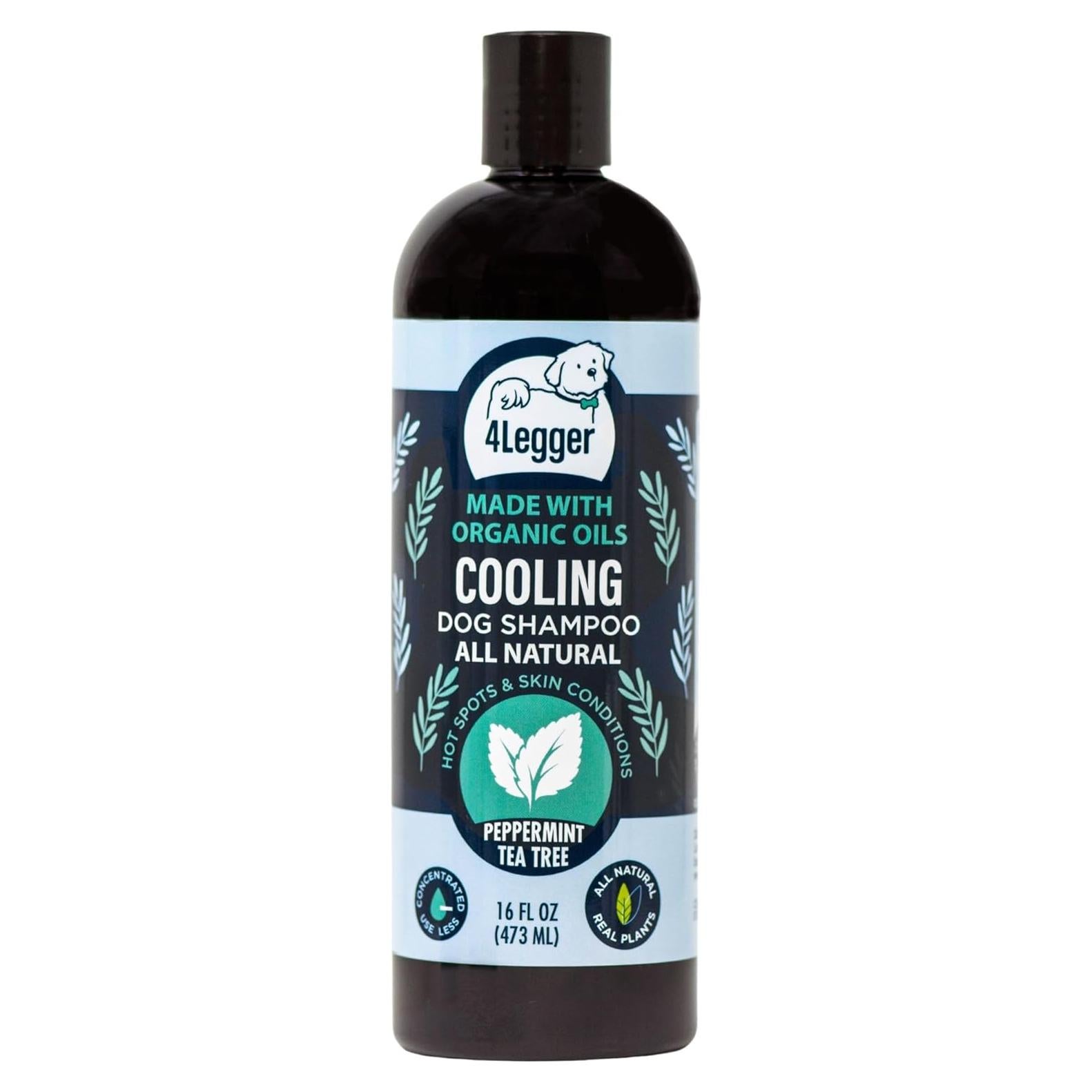 Champú Orgánico para Perros 4-Legger 16 oz Menta y Árbol de Té