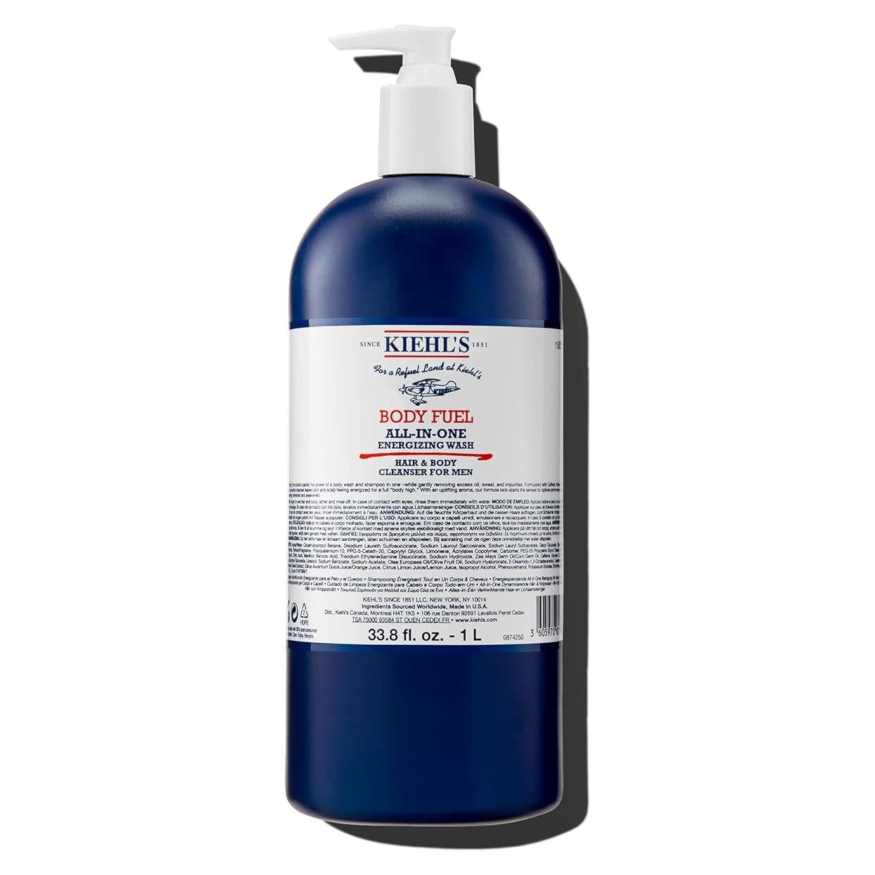 Gel Energizante Todo en Uno Kiehl's 1000 ml para Hombres