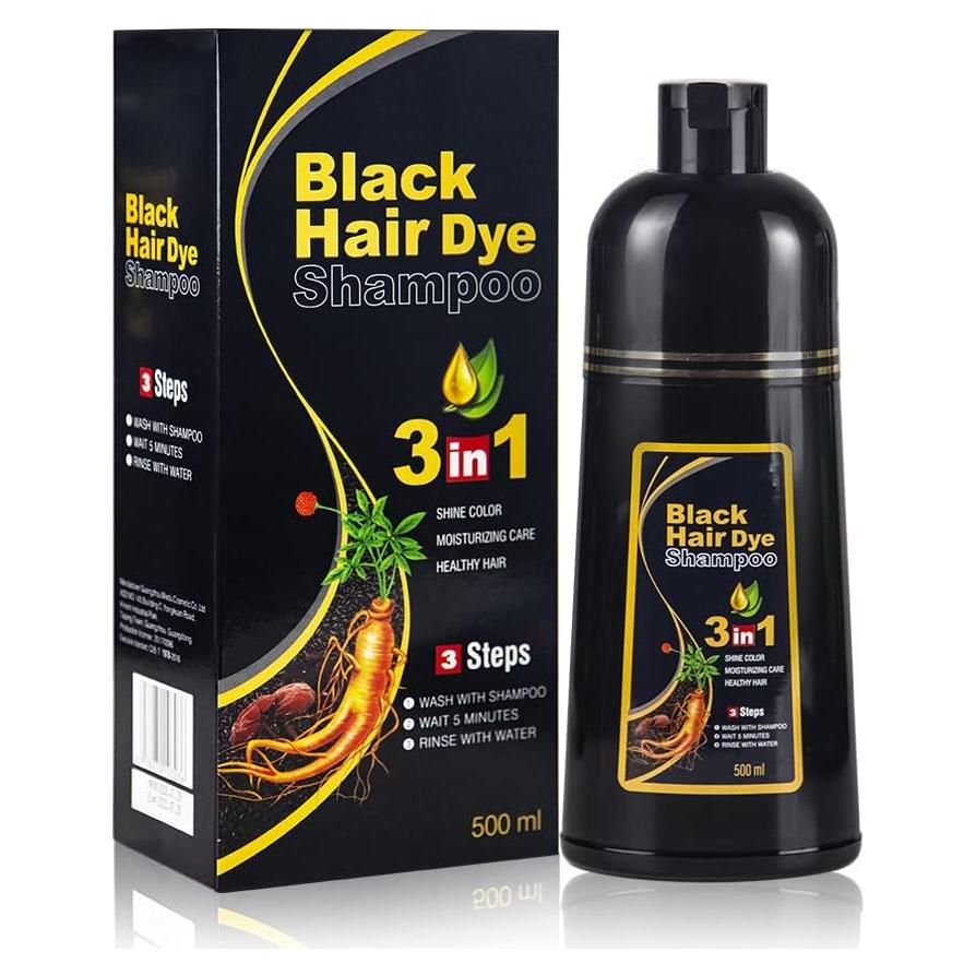 Champú Tinte Negro BELEZALIB 500 ml - 100% Cobertura Canas