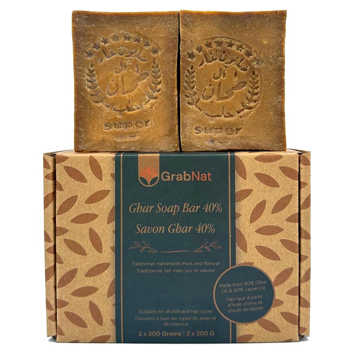 Jabón Ghar Tradicional Hecho a Mano 2x180g - Suave y Natural