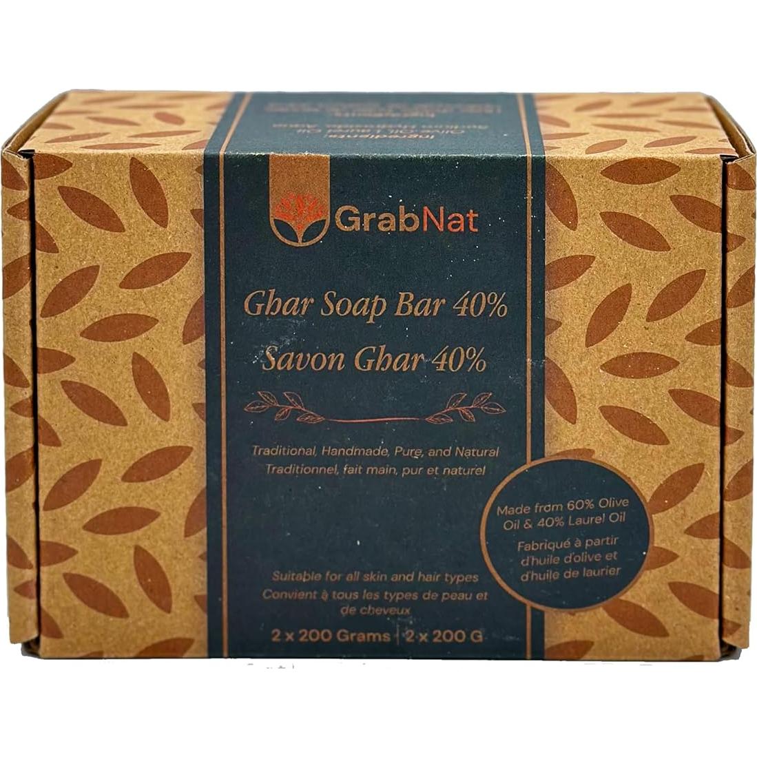 Jabón Ghar Tradicional Hecho a Mano 2x180g - Suave y Natural