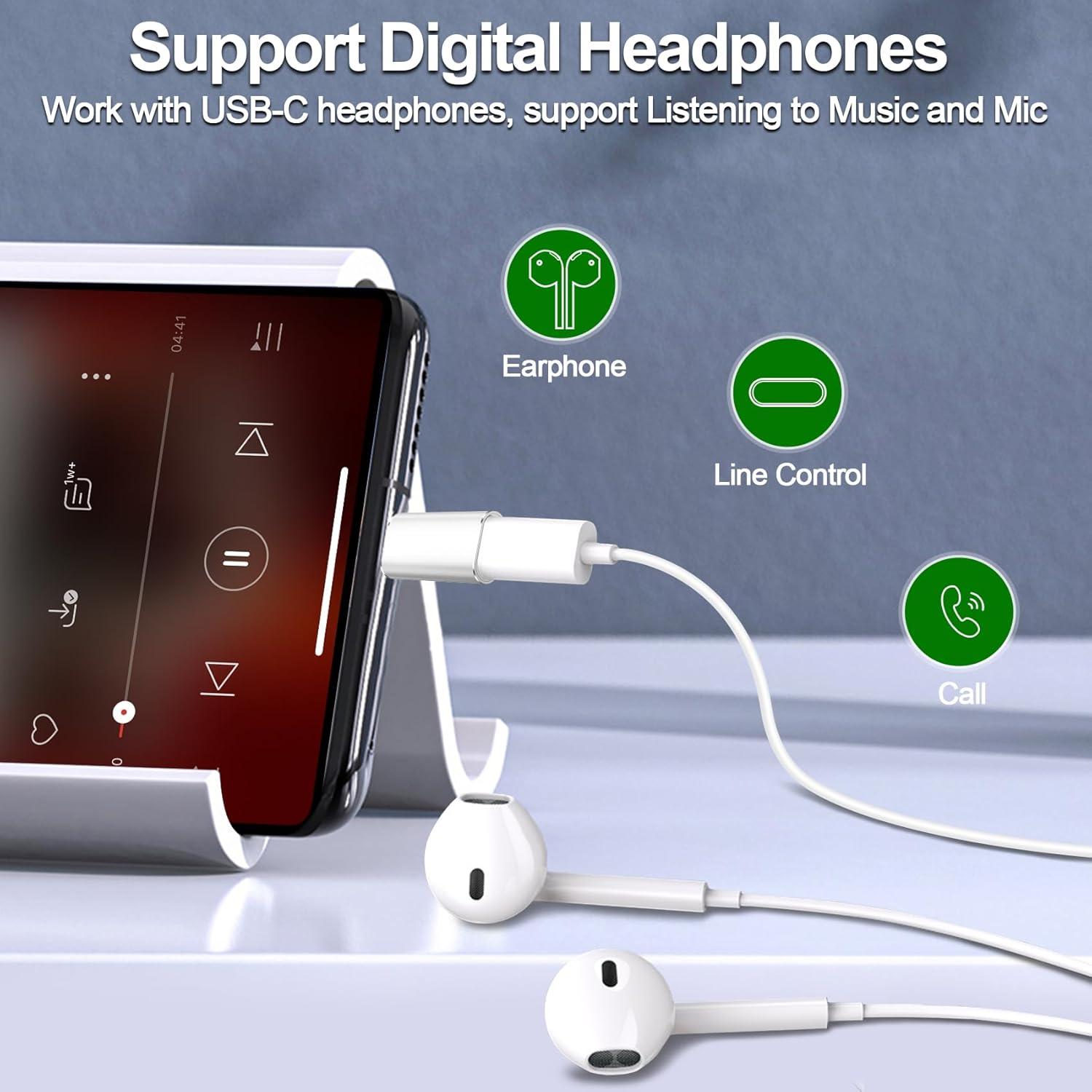 Adaptador USB C a Lightning xiwxi para iPhone 14/13/12, Audio OTG