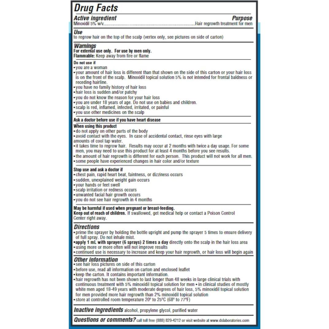 Suero Densidad Capilar DS Labs 5% Minoxidil 60mL Hombre