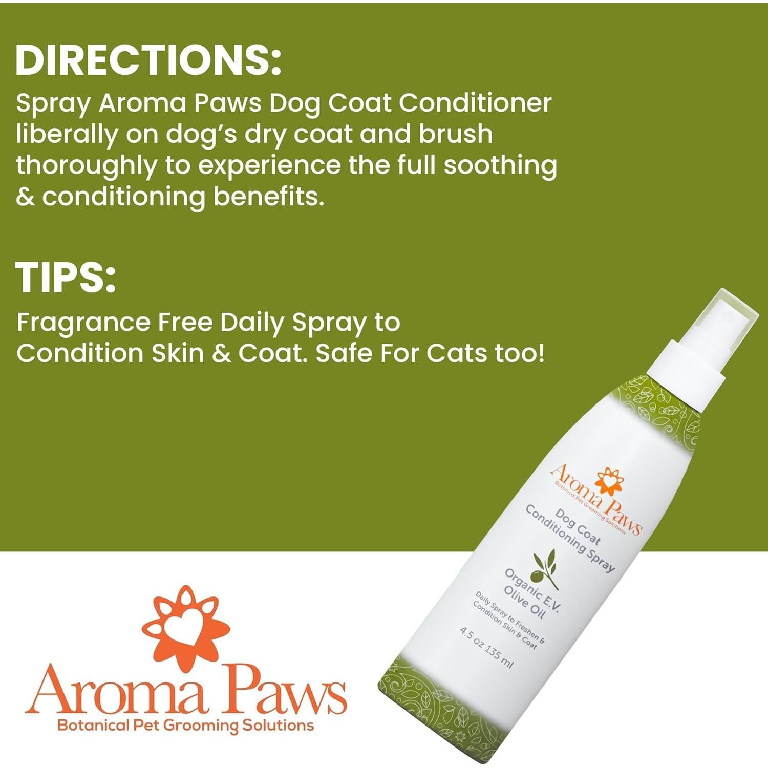 Spray Acondicionador para Perro Aroma Paws - Aceite de Oliva - 127.57 ml
