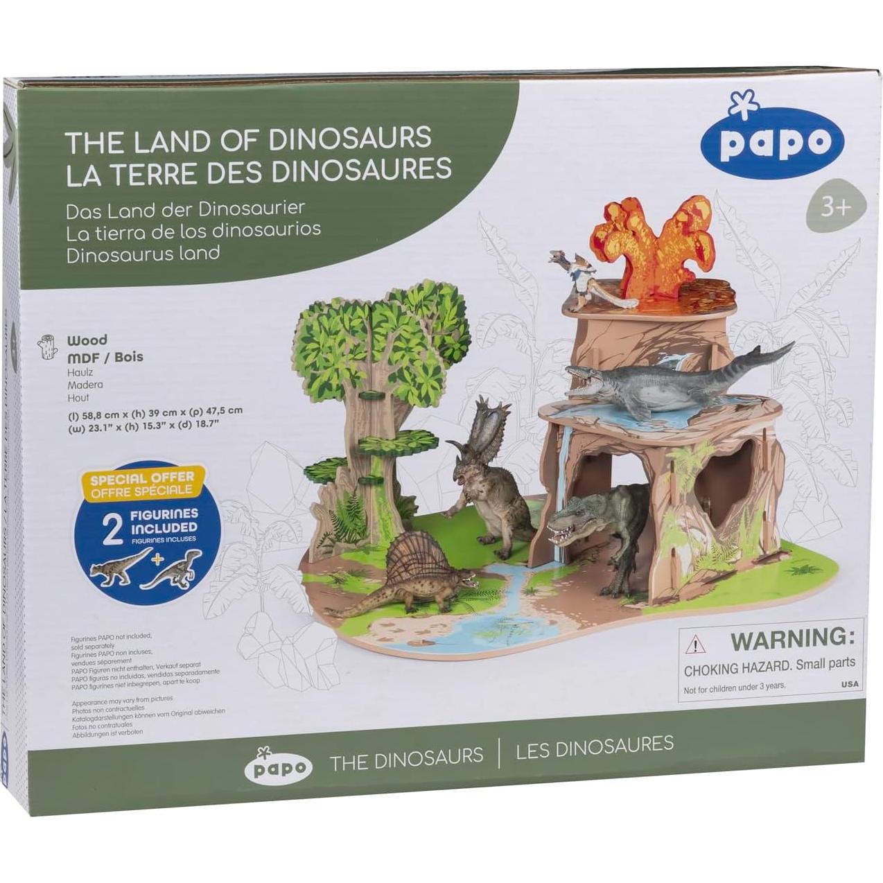 Juego de Madera La Tierra de los Dinosaurios Papo 3+